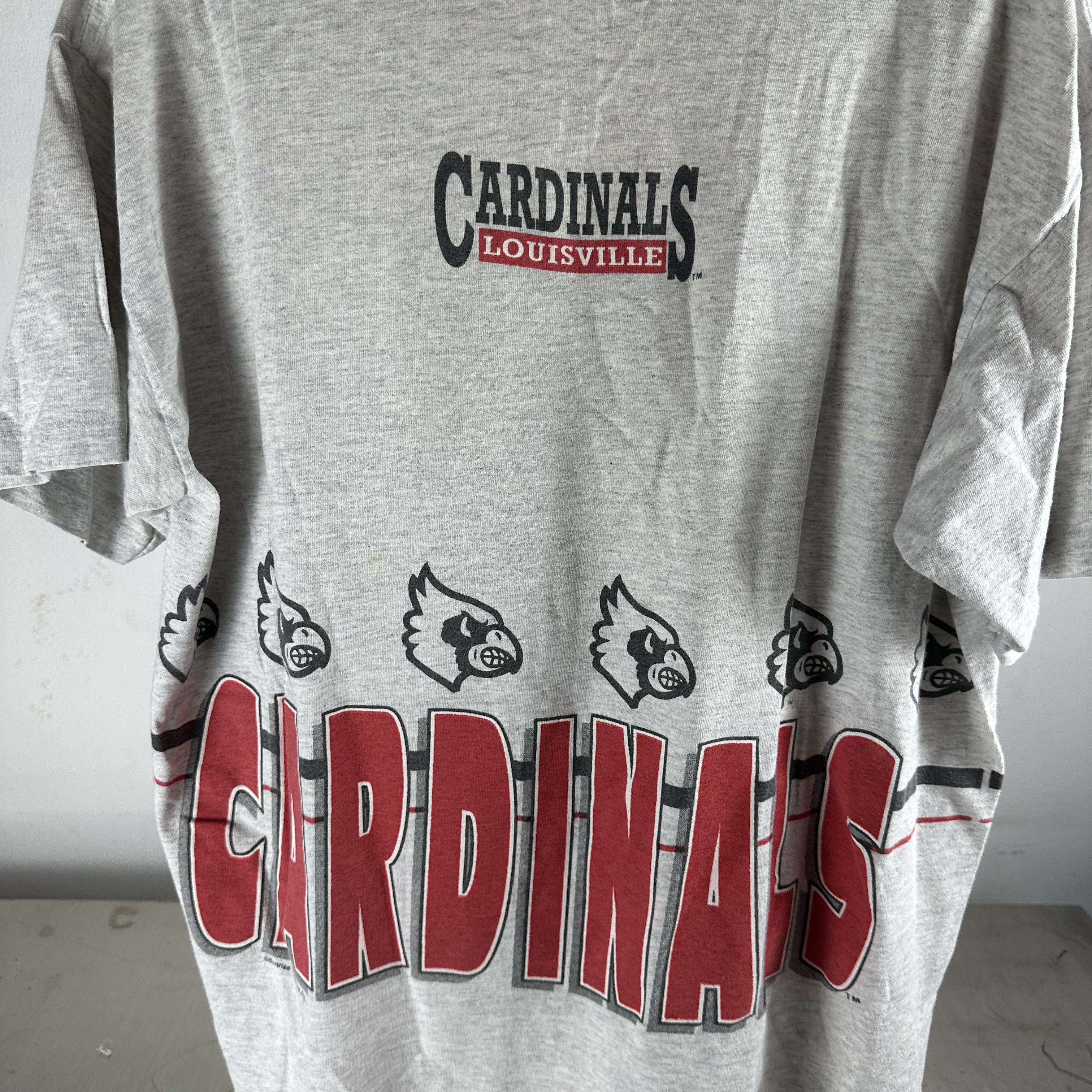 Vintage Vintage 90s Louisville Cardinals NCAA Double Sided T-Shirt Size US XL / EU 56 / 4 - 4 Thumbnail