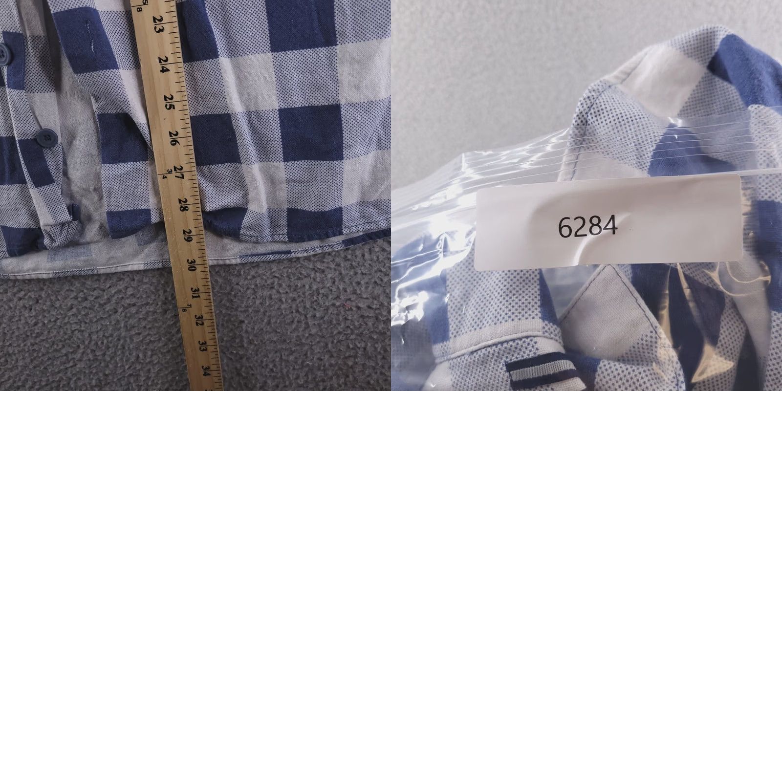 Vintage Trust Shirt XL Blue Linen Short Sleeve Button Windowpane Check Mens Size US XL / EU 56 / 4 - 8 Thumbnail