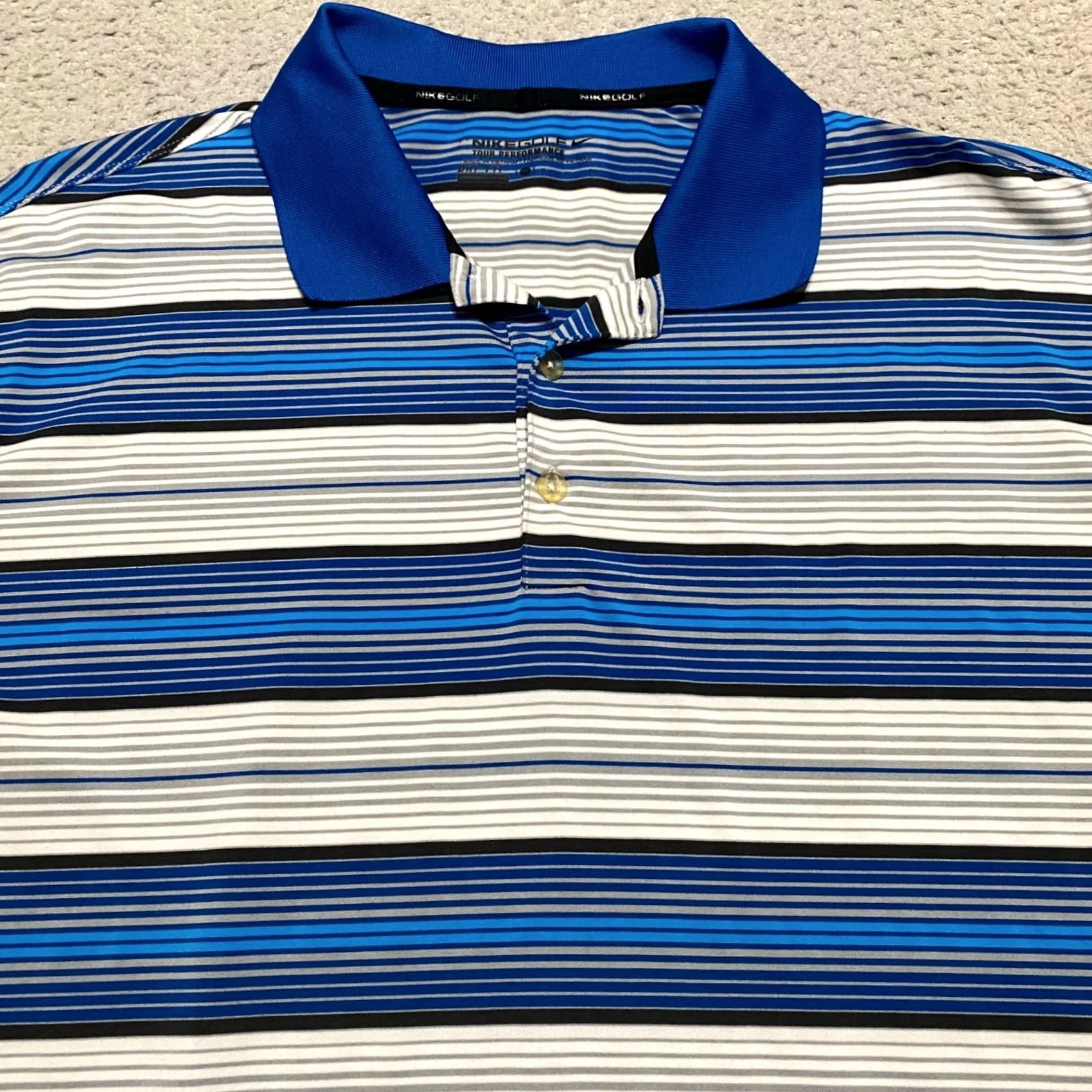 Nike Nike Golf Polo Shirt XL Mens Multicolor Striped Short Sleeve Dri-Fit Tour Performance Size US XL / EU 56 / 4 - 6 Thumbnail