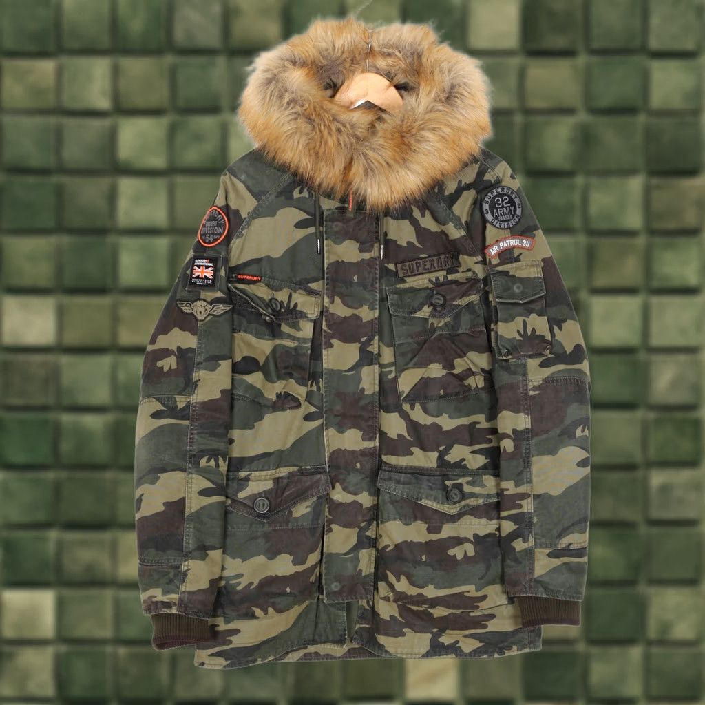 Superdry SUPERDRY Rookie Fur Hooded Camouflage Parka Jacket Men XL MJ6333 Size US XL / EU 56 / 4 - 1 Thumbnail