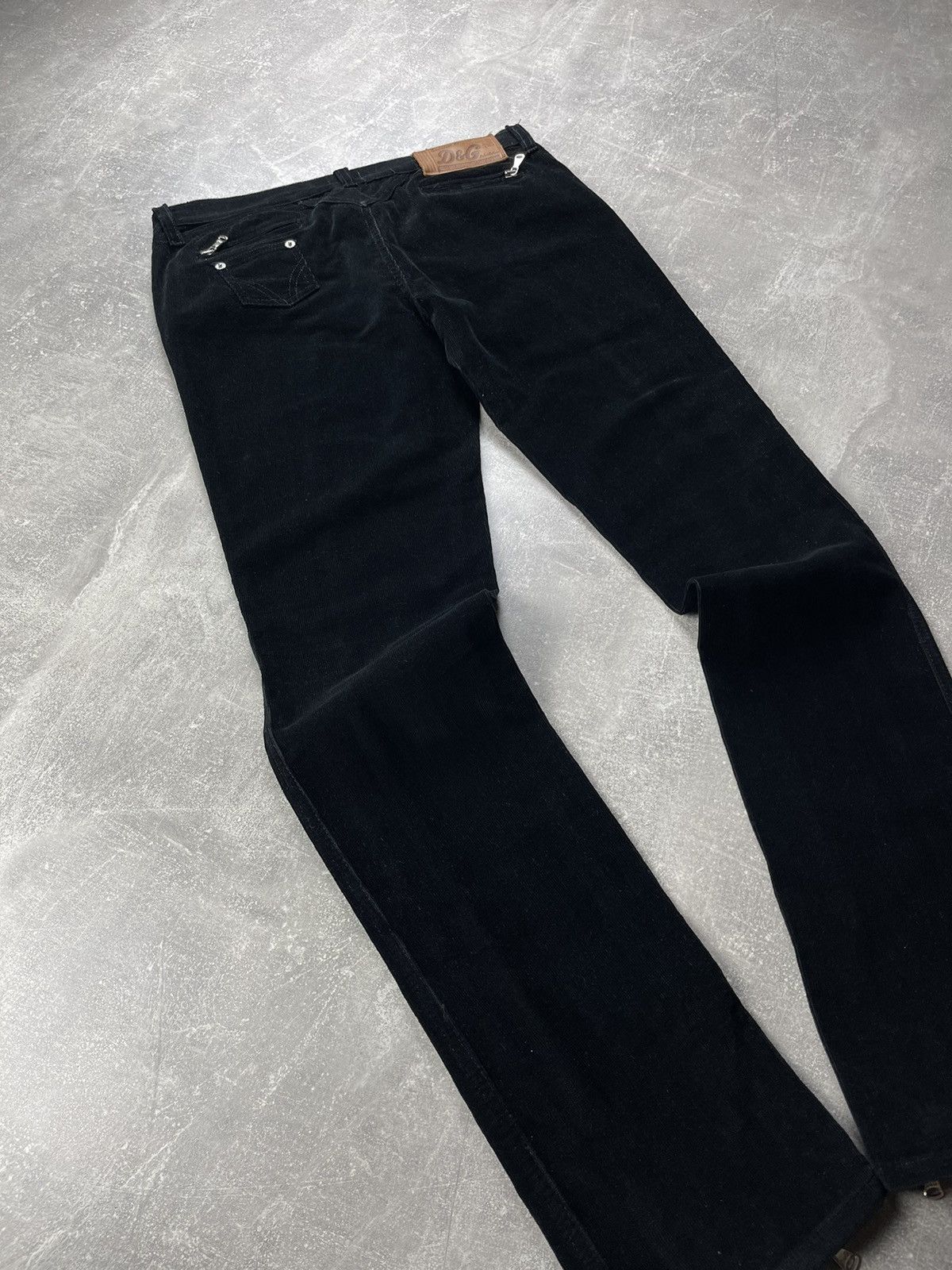 Dolce & Gabbana Dolce & Gabbana Balck Luxury Corduroy Zipper Pants Size 28" / US 6 / IT 42 - 3 Thumbnail