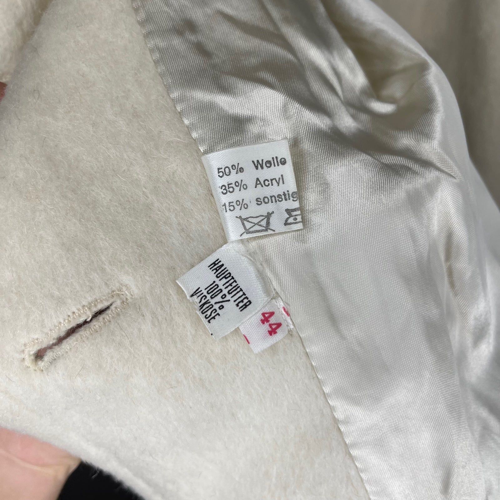 Vintage Vintage 60’s German Cream Wool Acrylic Peacoat Size L / US 10 / IT 46 - 6 Thumbnail