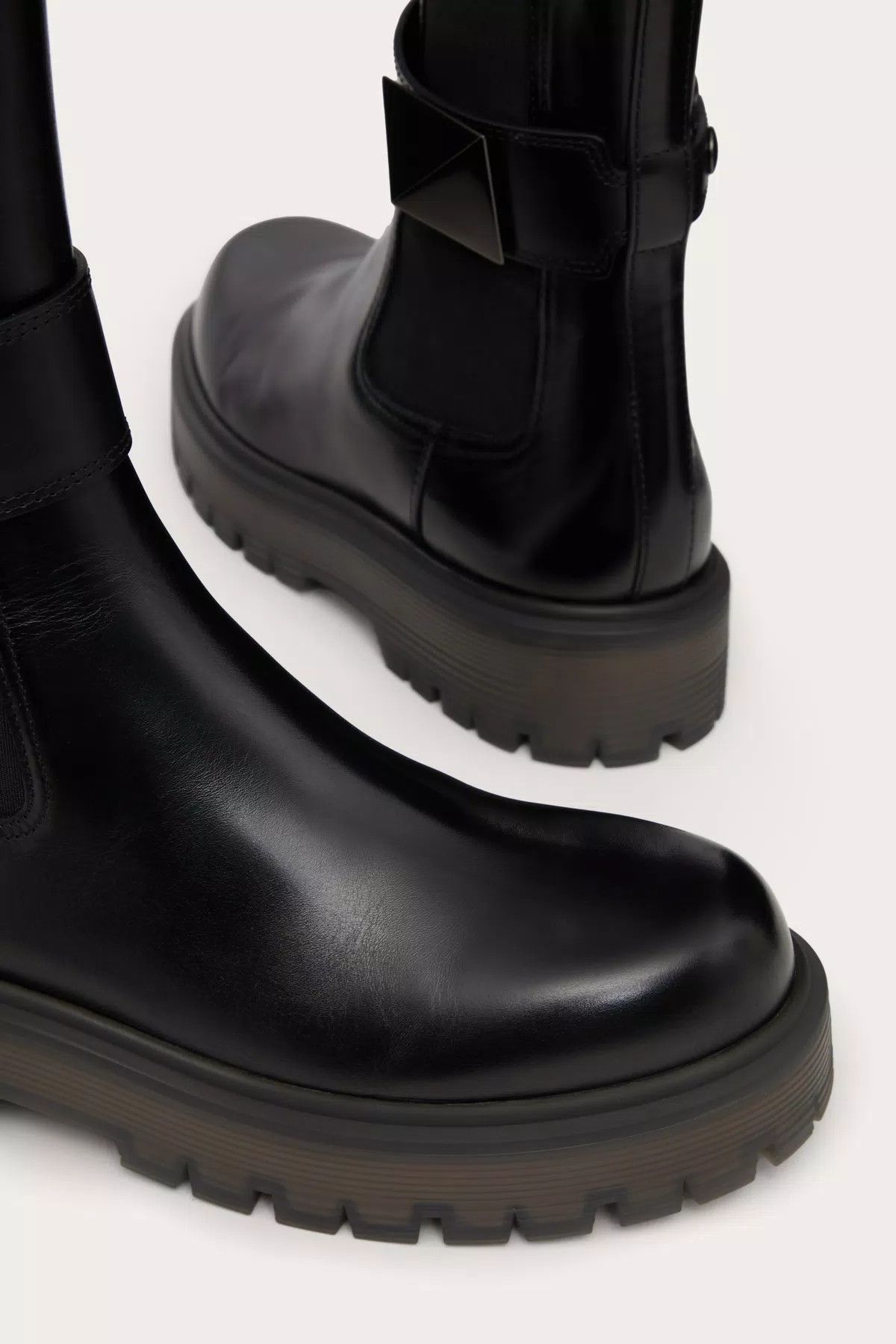 Valentino o1s1wg110426 One Stud Beatle 45mm Boots in Calfskin Black Size US 6 / IT 36 - 5 Thumbnail