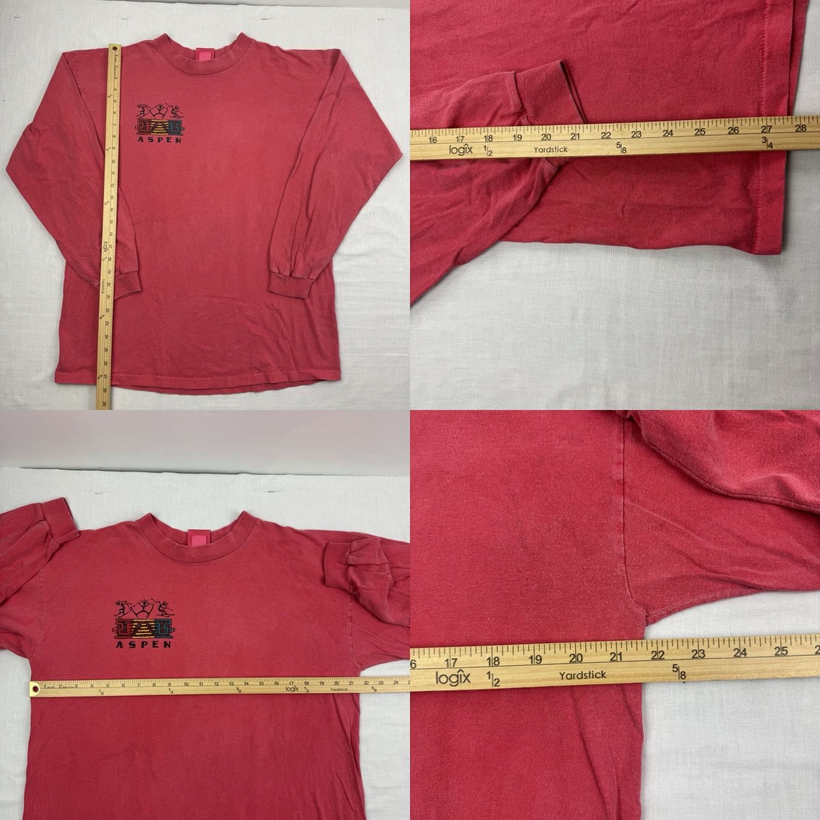 Vintage Vintage Aspen Long Sleeve Shirt Adult L Pink USA 80s 90s Mens Shirt Size US L / EU 52-54 / 3 - 8 Thumbnail