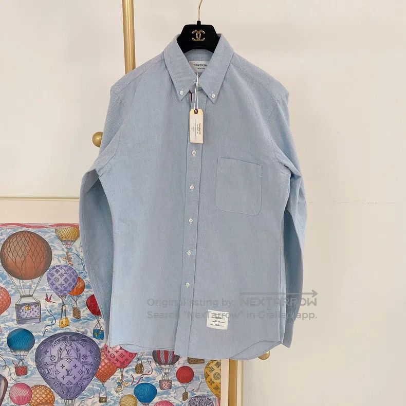 Thom Browne Thom Browne Blue Long Sleeve Shirt Size US L / EU 52-54 / 3 - 1 Thumbnail