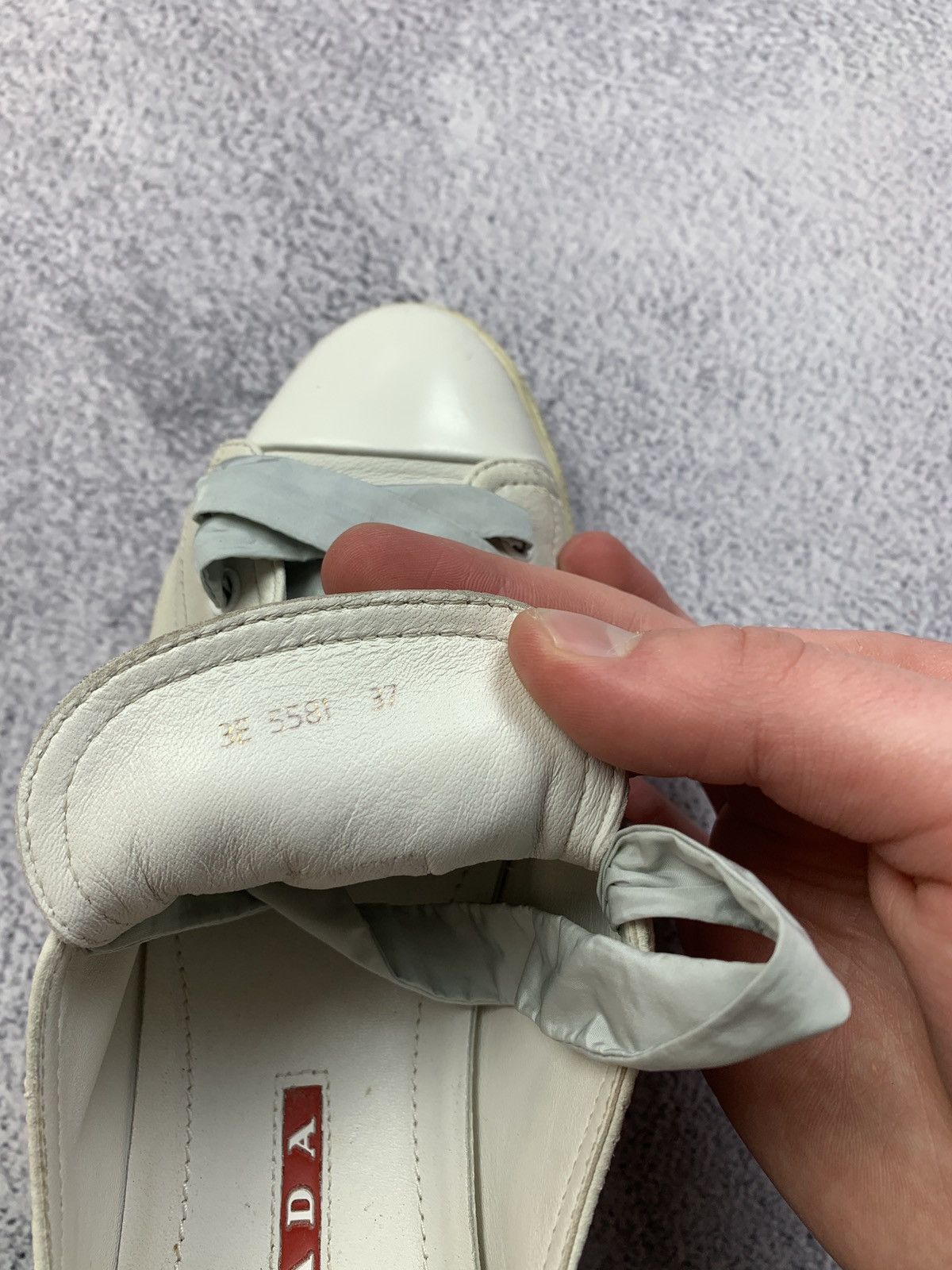 Prada Prada White Leather Sneakers Women Size 37 Size US 6.5 / IT 36.5 - 12 Thumbnail