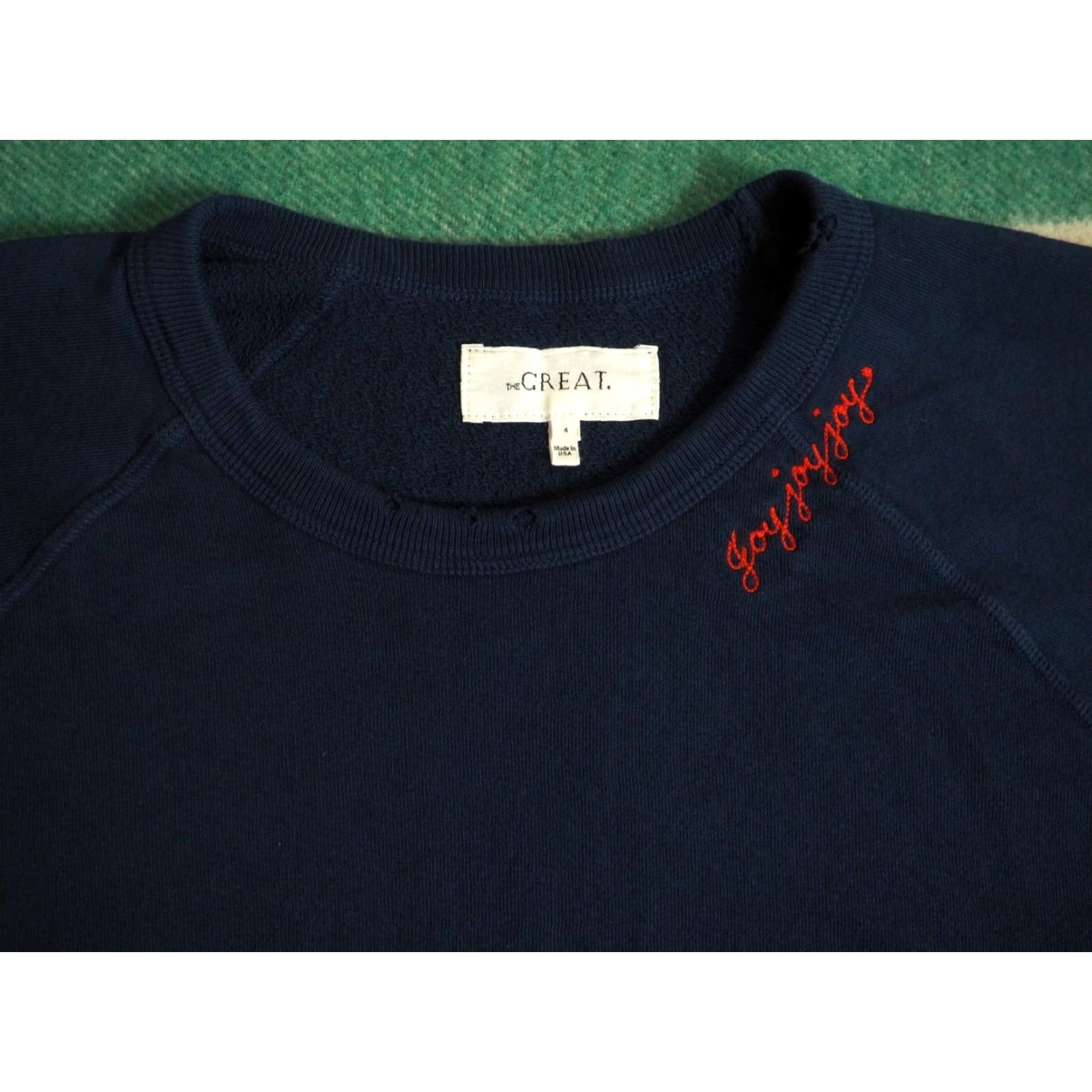 THE GREAT VINTAGE The Great Raglan Pullover Sweatshirt Blues USA Made Women 4 Size 4 Sweatshirt Casual Crew Neck Embroidered Oversized All Seasons Size S / US 4 / IT 40 - 2 Thumbnail