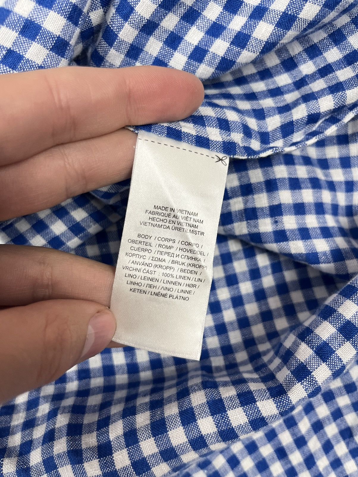 Ralph Lauren Ralph Lauren Black Label 100% Linen Checkered Button Shirt Size US XL / EU 56 / 4 - 9 Thumbnail