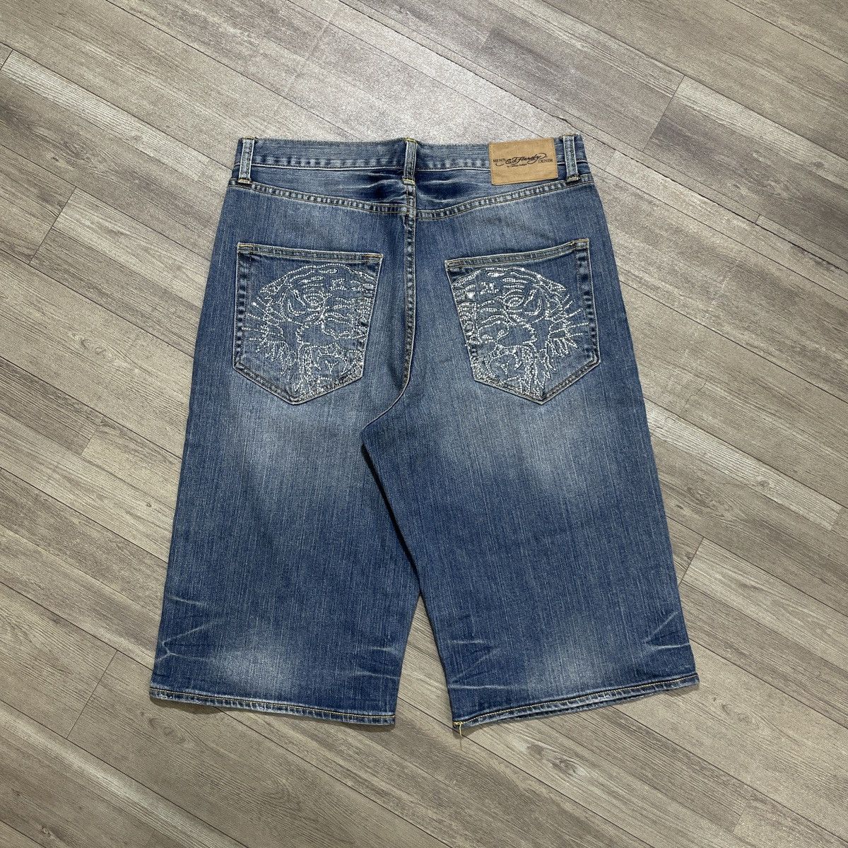 Christian Audigier × Ed Hardy × Vintage Ed hardy y2k jeans shorts Size US 35 - 1 Thumbnail