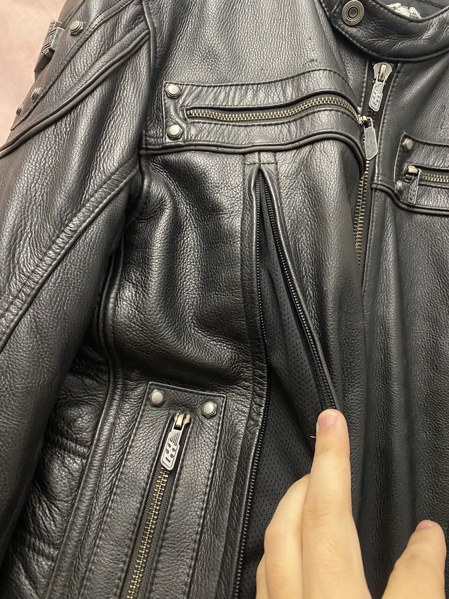 Harley Davidson × Leather × Vintage Harley Davidson Leather Biker Jacket Motorcycle Full Zip Size US L / EU 52-54 / 3 - 7 Thumbnail