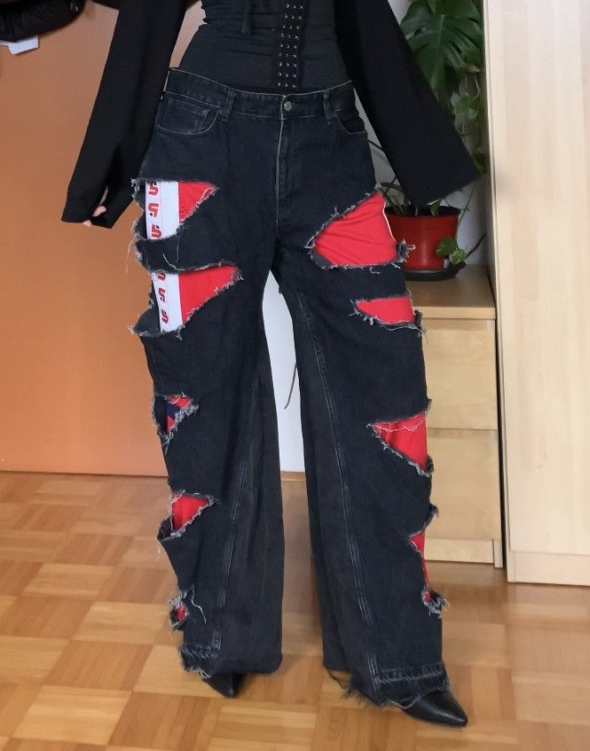 Handmade Ripped double pants Size US 36 / EU 52 - 2 Thumbnail
