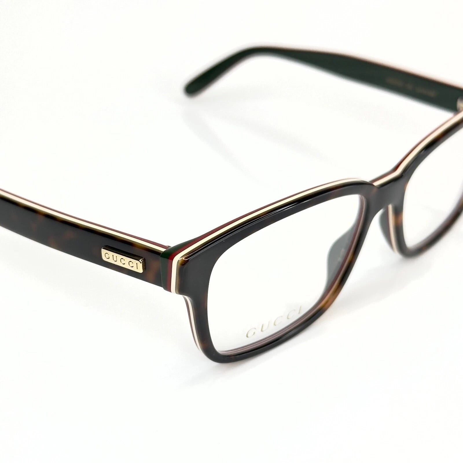Gucci GUCCI GG0272O 0272 Havana Web Green Red Unisex Eyeglasses Size ONE SIZE - 3 Thumbnail