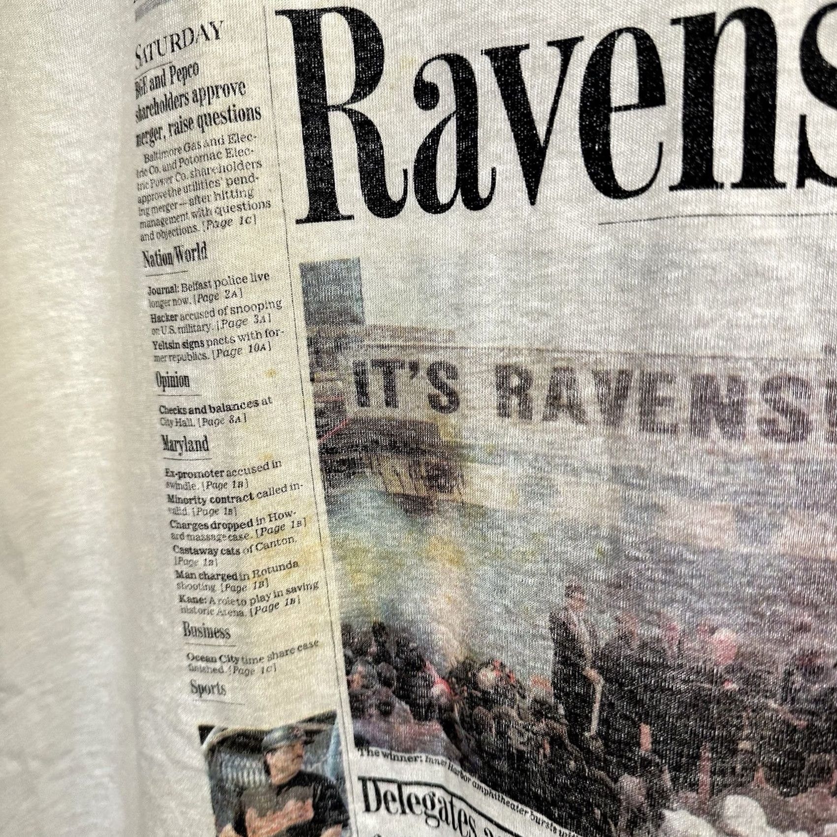 NFL VINTAGE 1996 Baltimore Ravens T Shirt XL Graphic Print USA 90s Mens Size US XL / EU 56 / 4 - 5 Thumbnail