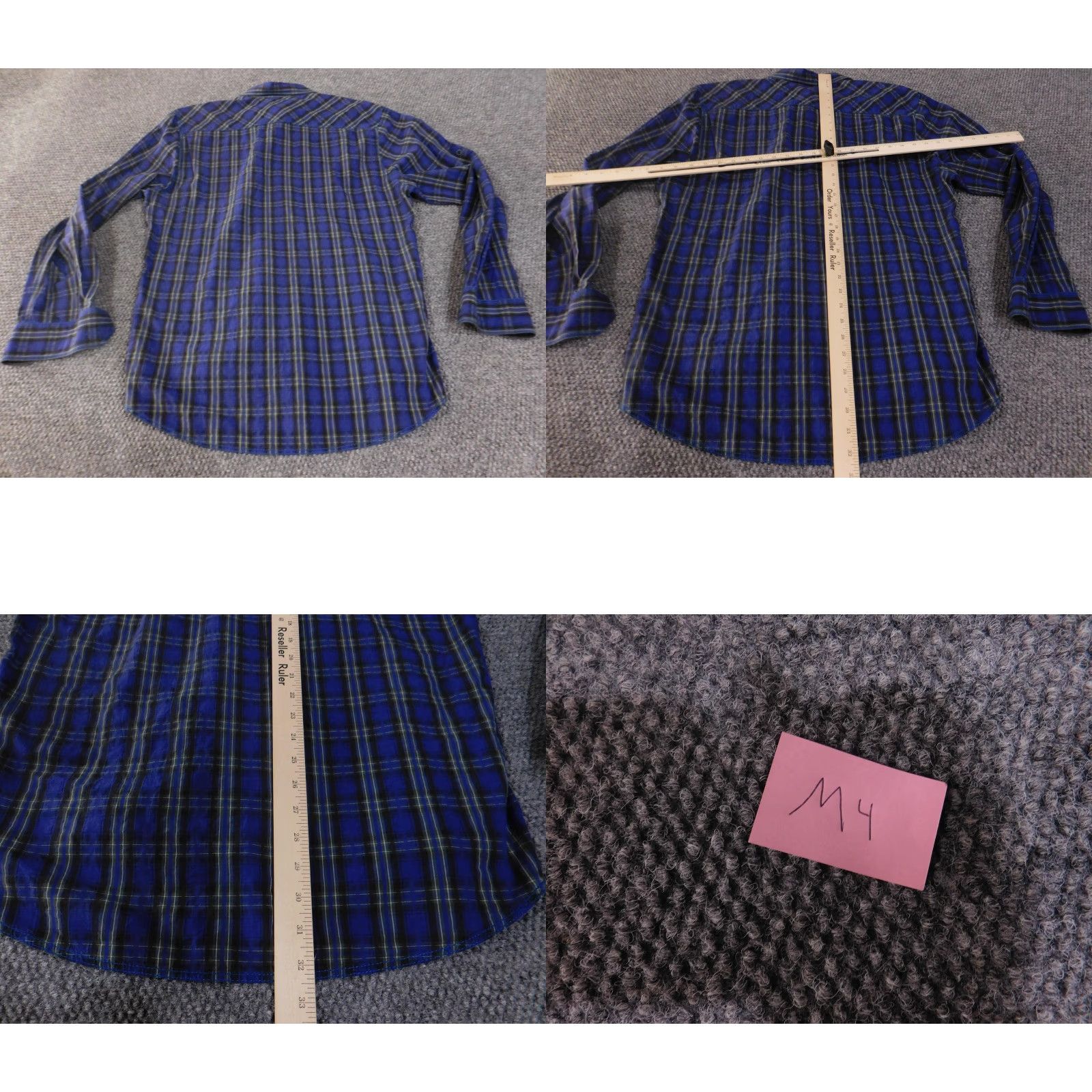 BUGATCHI Bugatchi Shirt Mens Medium Plaid Long Sleeve Shaped Fit Stretch Classic Size US M / EU 48-50 / 2 - 9 Thumbnail