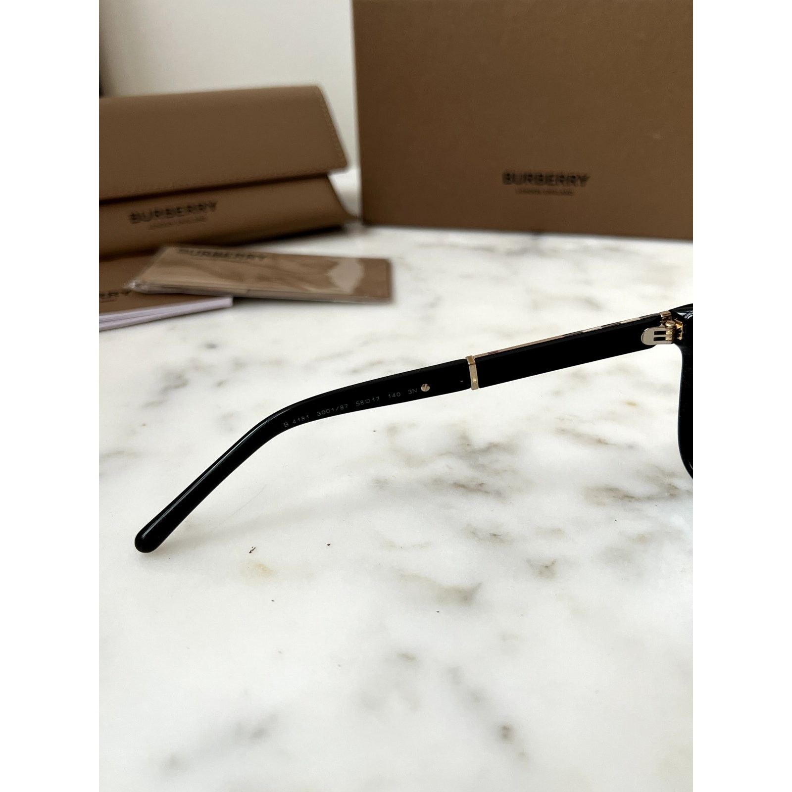 Burberry NEW Burberry BE4181 Black Unisex Check Print Sunglasses Size ONE SIZE - 6 Thumbnail