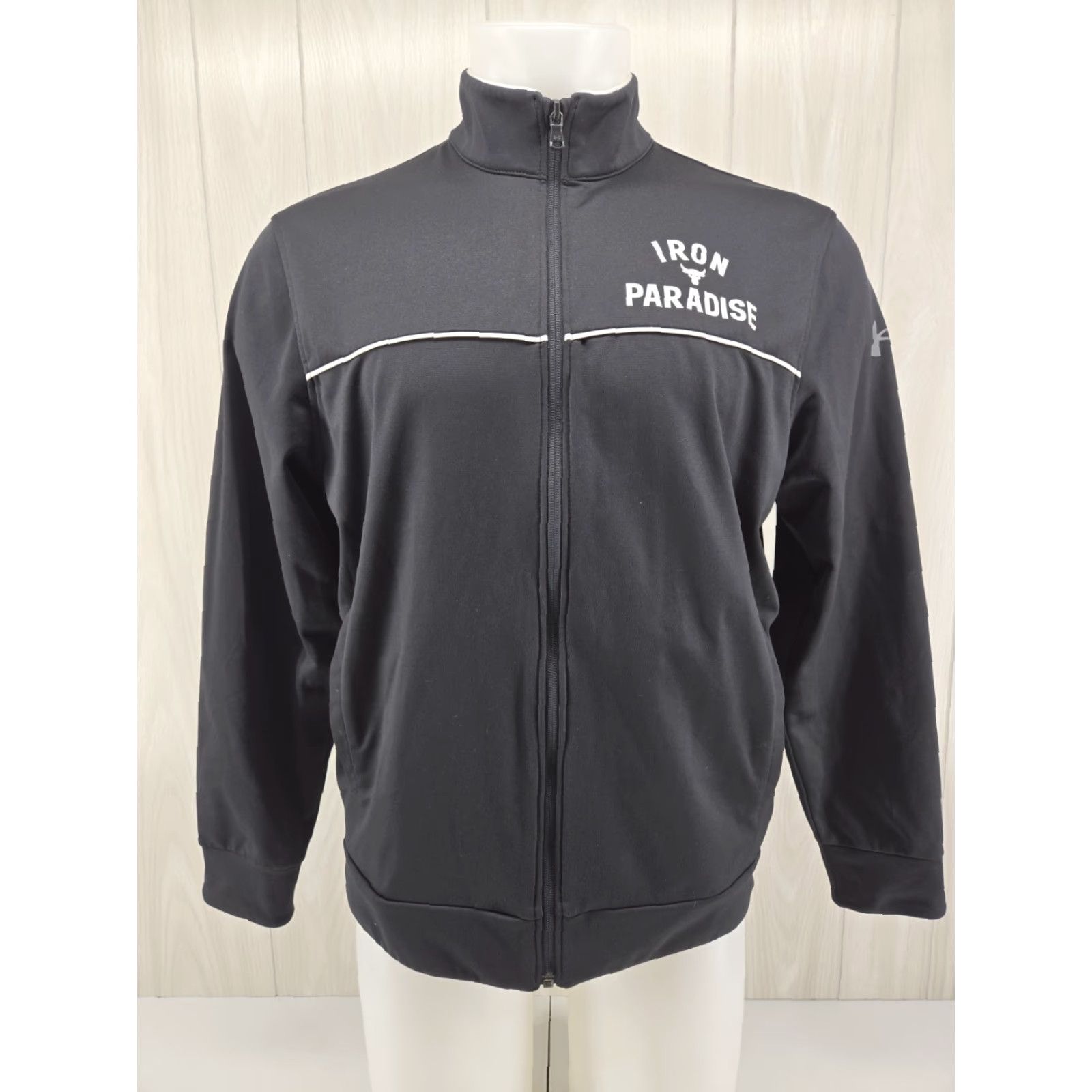 Under Armour Under Armour Project Rock Jacket Men Medium Black Zip-Up Iron Paradise Track Top Size US M / EU 48-50 / 2 - 2 Thumbnail