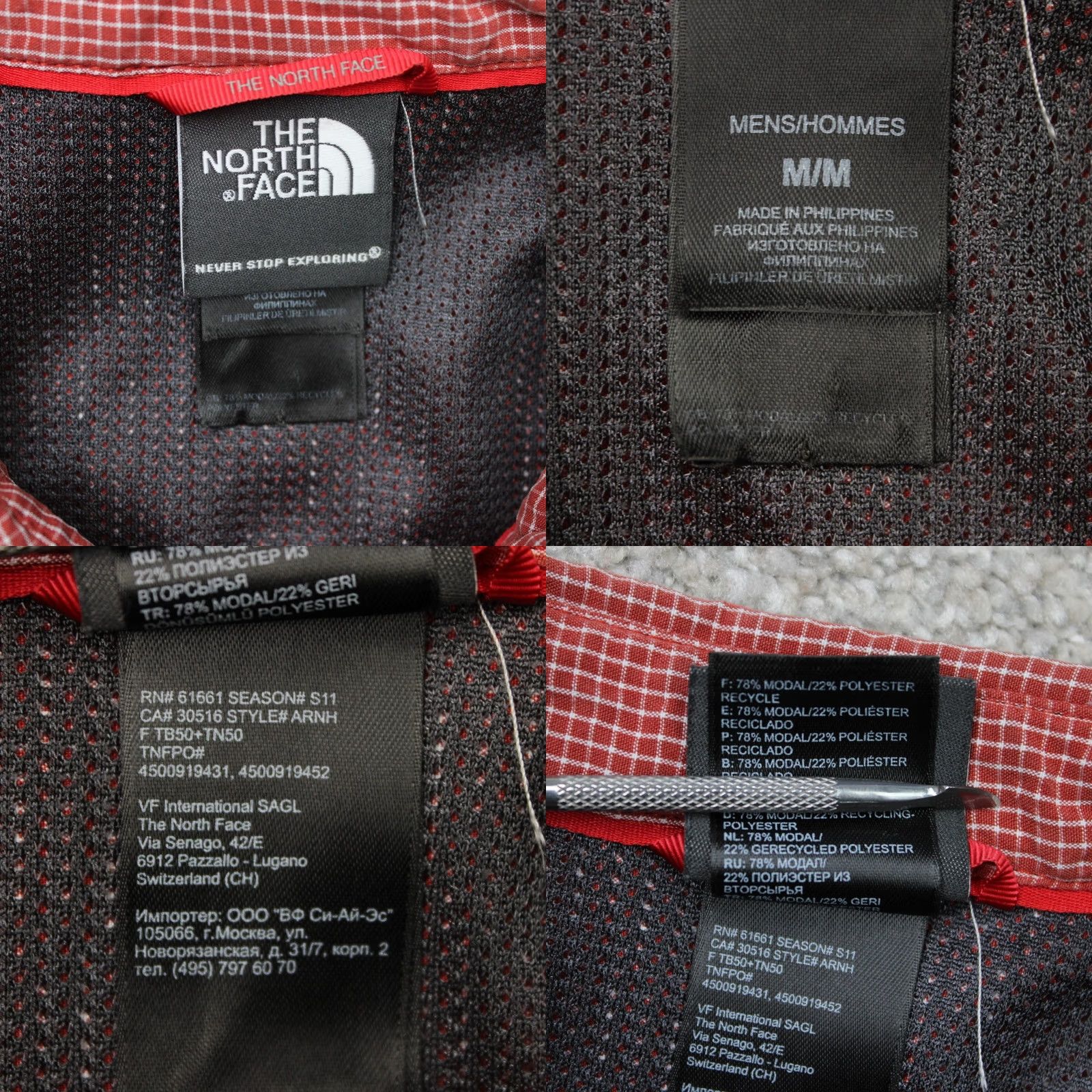 The North Face The North Face Shirt Mens Medium Red Plaid Stanage Woven Modal/Polyester S/S TNF Size US M / EU 48-50 / 2 - 8 Thumbnail