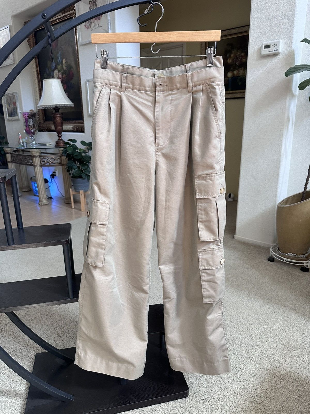 Feng Chen Wang FENG CHEN WANG Beige Cotton Cargo Pants Size Small Size US 30 / EU 46 - 1 Thumbnail