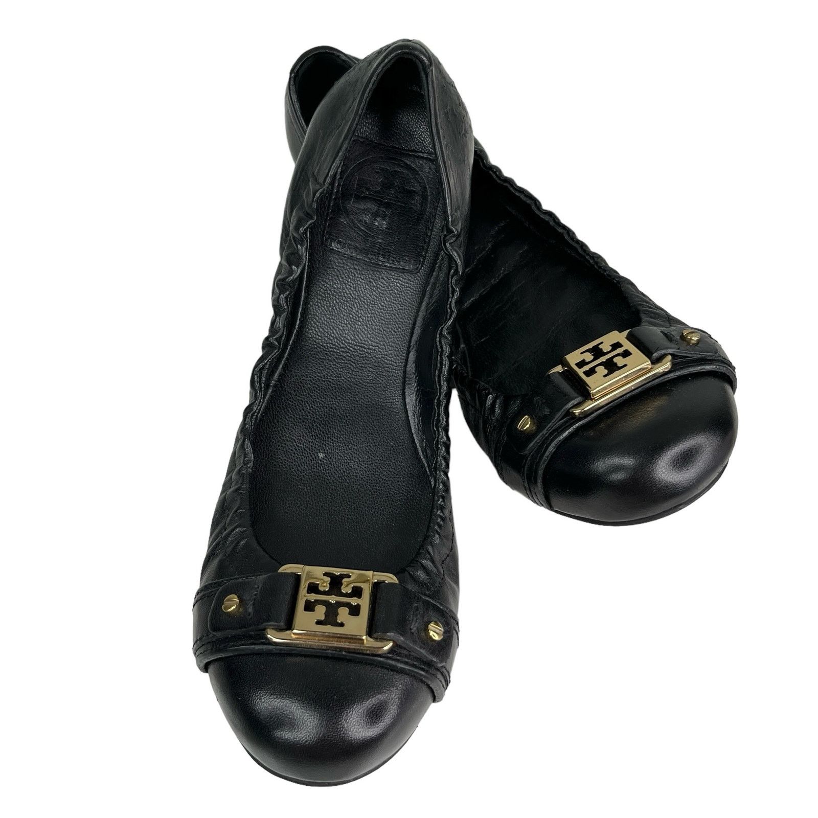 Tory Burch Tory Burch Ballet Flats Black 7.5 Leather Flaw Size US 7.5 / IT 37.5 - 12 Thumbnail