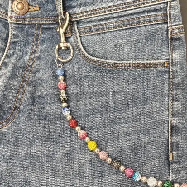 Japanese Brand Kitagawa x Kumi Round Bead Rhinestone Wallet Chain Size ONE SIZE - 5 Thumbnail