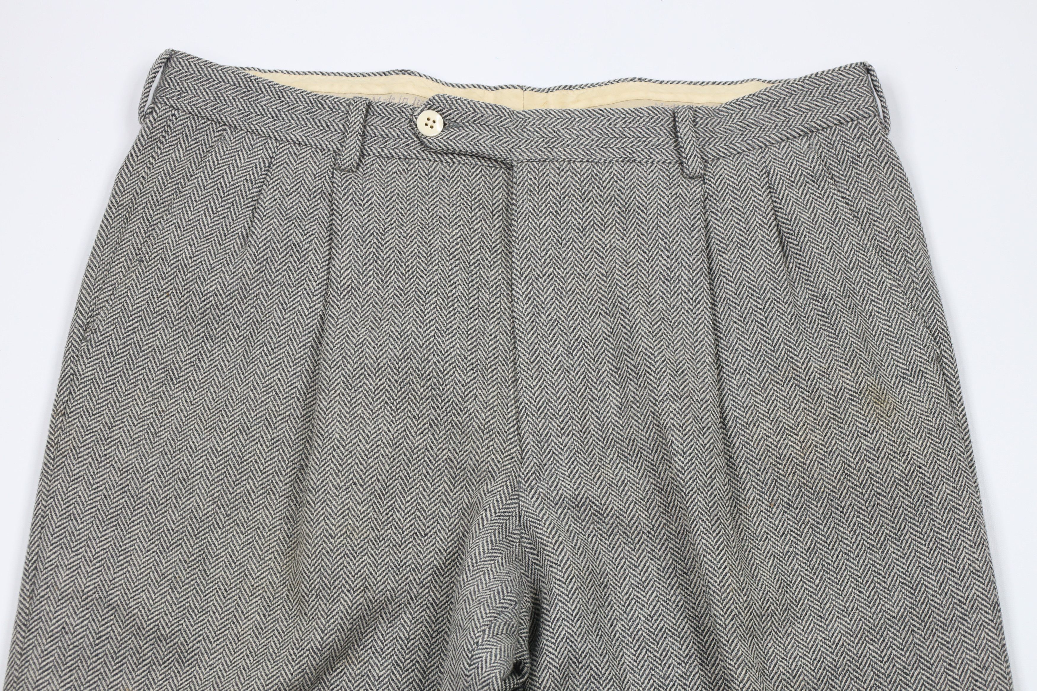 Vintage Vintage 90s Streetwear Wool Cashmere Tweed Herringbone Pants Size US 36 / EU 52 - 2 Thumbnail