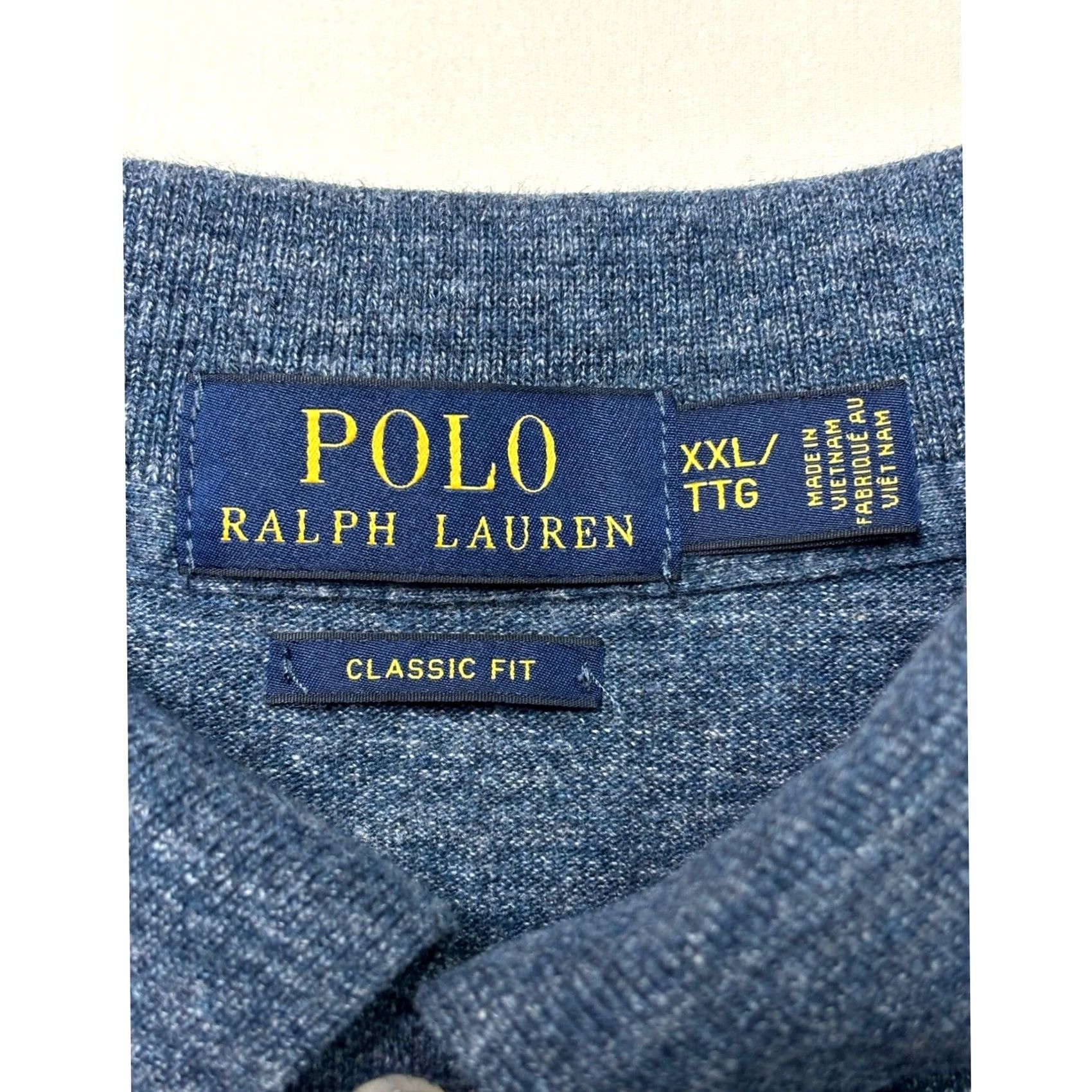 Polo Ralph Lauren Polo Ralph Lauren Classic Fit Blue Heathered Short Sleeve Polo Shirt XXL Mens Size US XXL / EU 58 / 5 - 3 Thumbnail