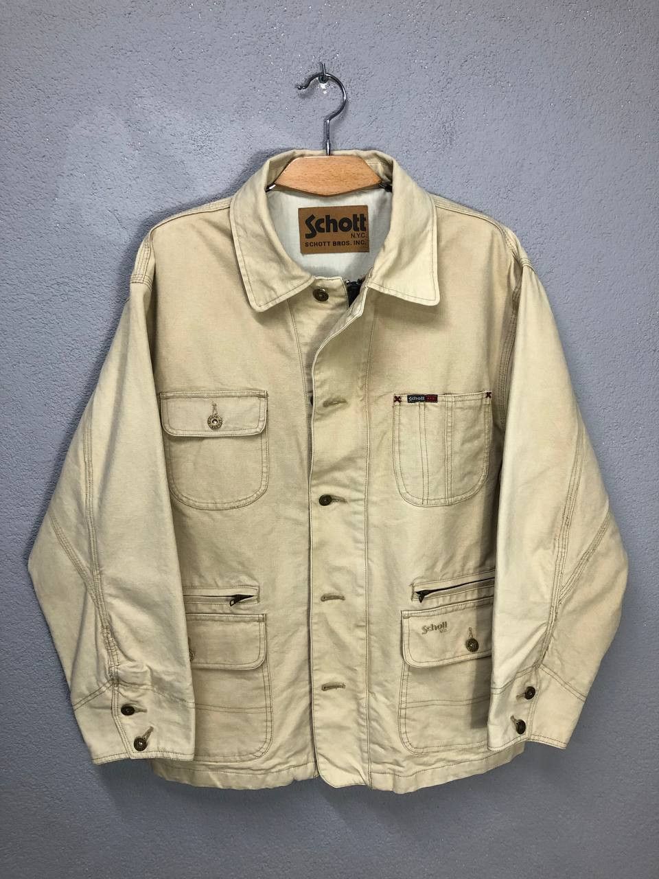 Schott Schott mens beige jacket Medium Size US M / EU 48-50 / 2 - 1 Thumbnail