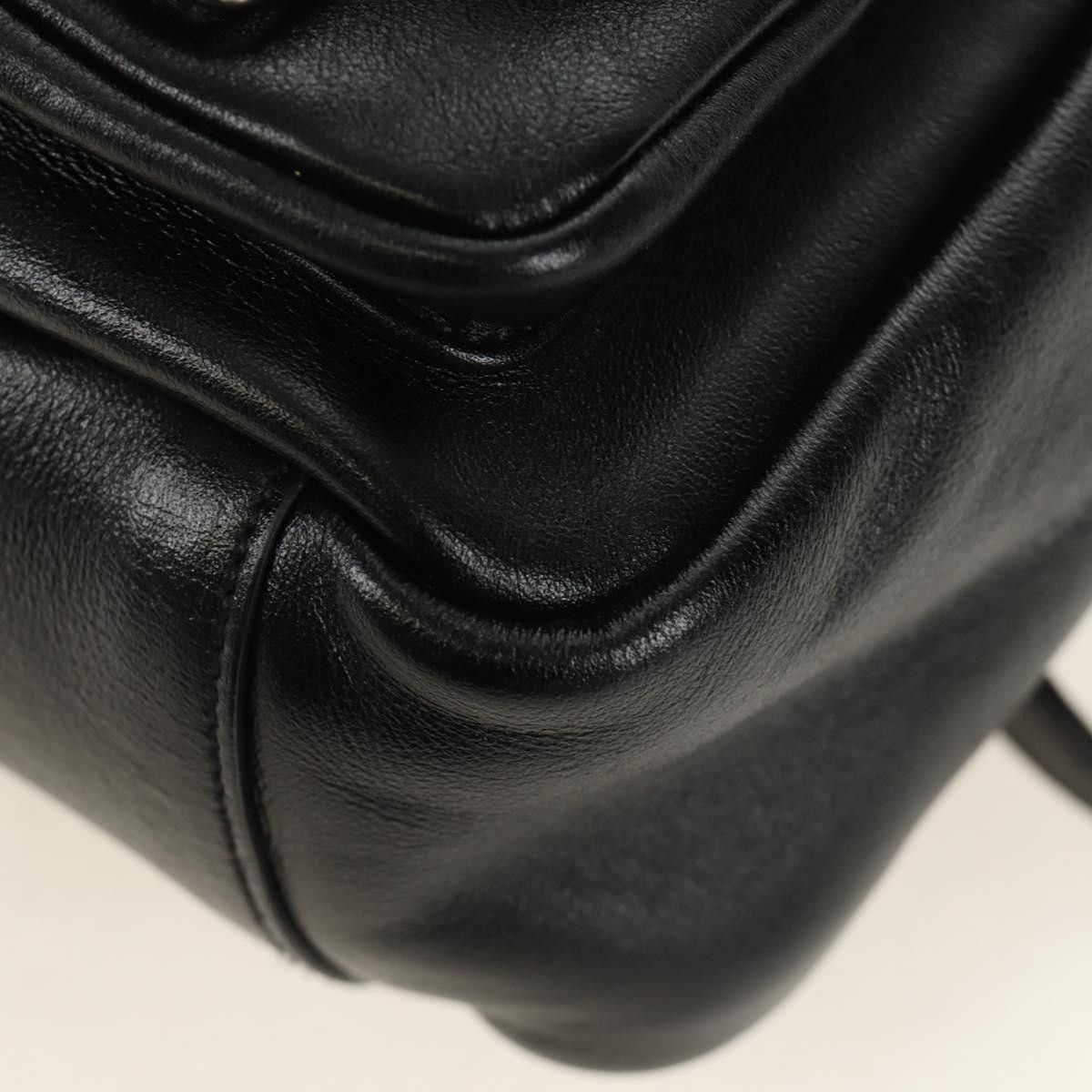 Saint Laurent Paris SAINT LAURENT Backpack Leather Black Silver Auth 185905SM - Size ONE SIZE - 17 Thumbnail
