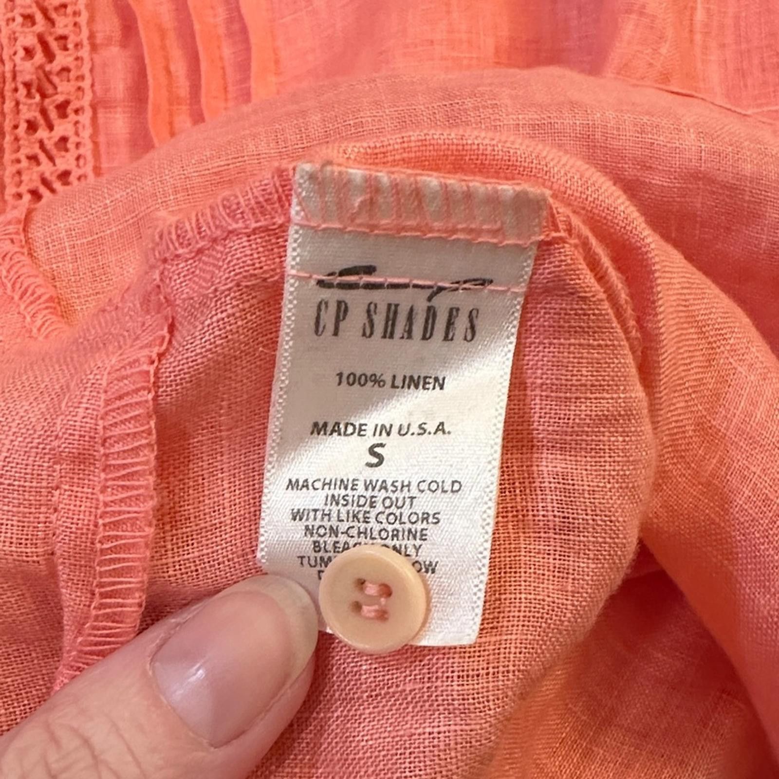 CP Shades CP SHADES Small Linen Tunic Dress Coral 3/4 sleeve Coastal Size S / US 4 / IT 40 - 5 Thumbnail