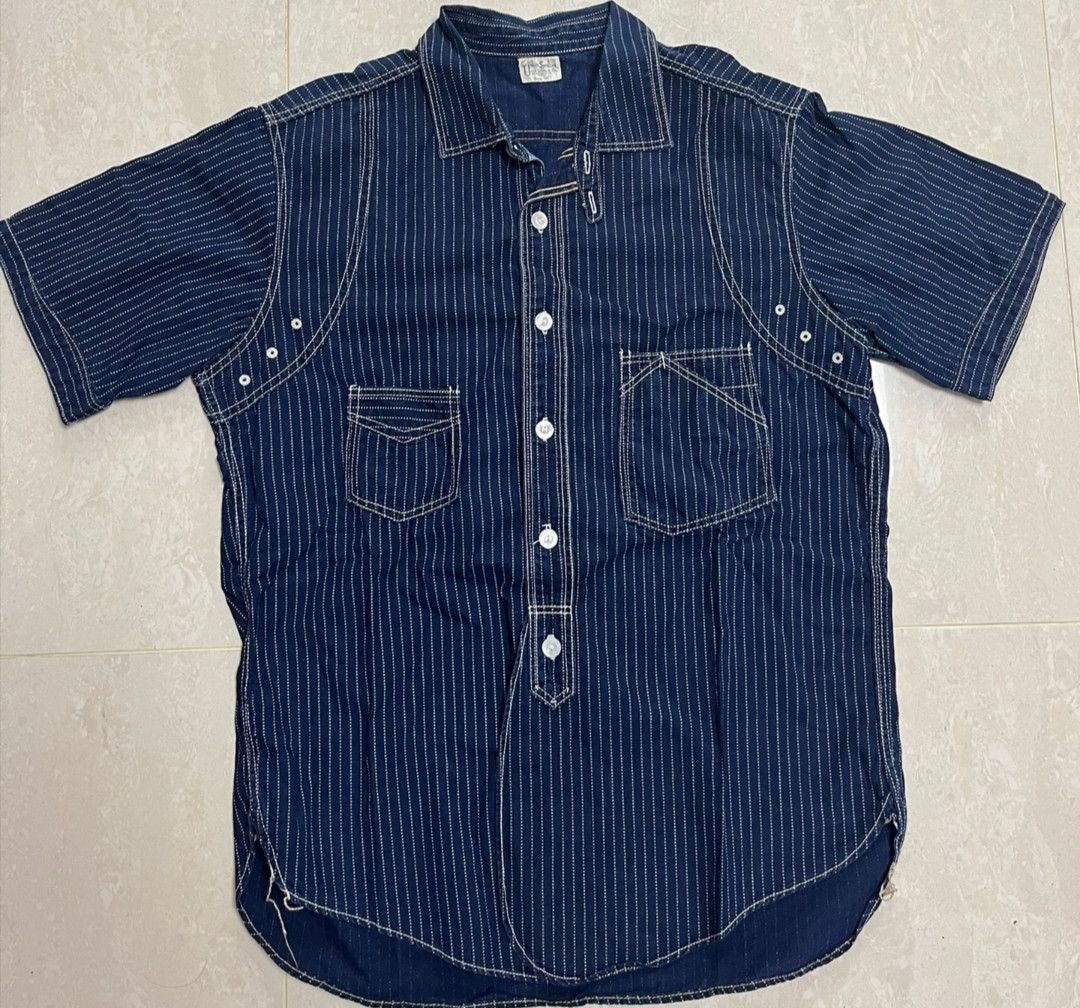 image of Freewheelers Railroad Work Shirt in Blue, Men's (Size Medium)