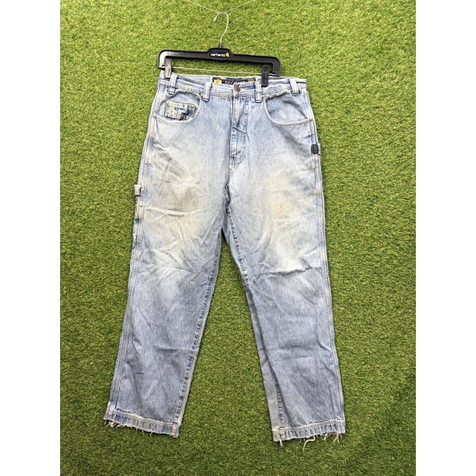 Vintage VINTAGE OCi Jeans 32x34 Light Wash Distressed Wide-Leg Baggy Hip Hop 90s Mens Size US 32 / EU 48 - 4 Thumbnail