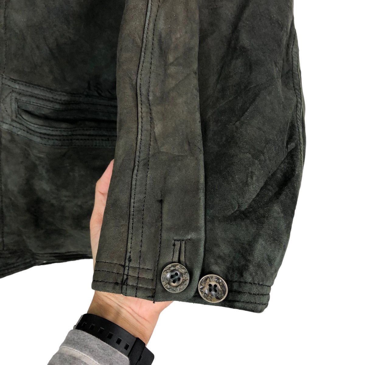 Issey Miyake 🔥Vintage Genuine Biker Leather Jacket Ball Basic Japan Size US M / EU 48-50 / 2 - 15 Thumbnail