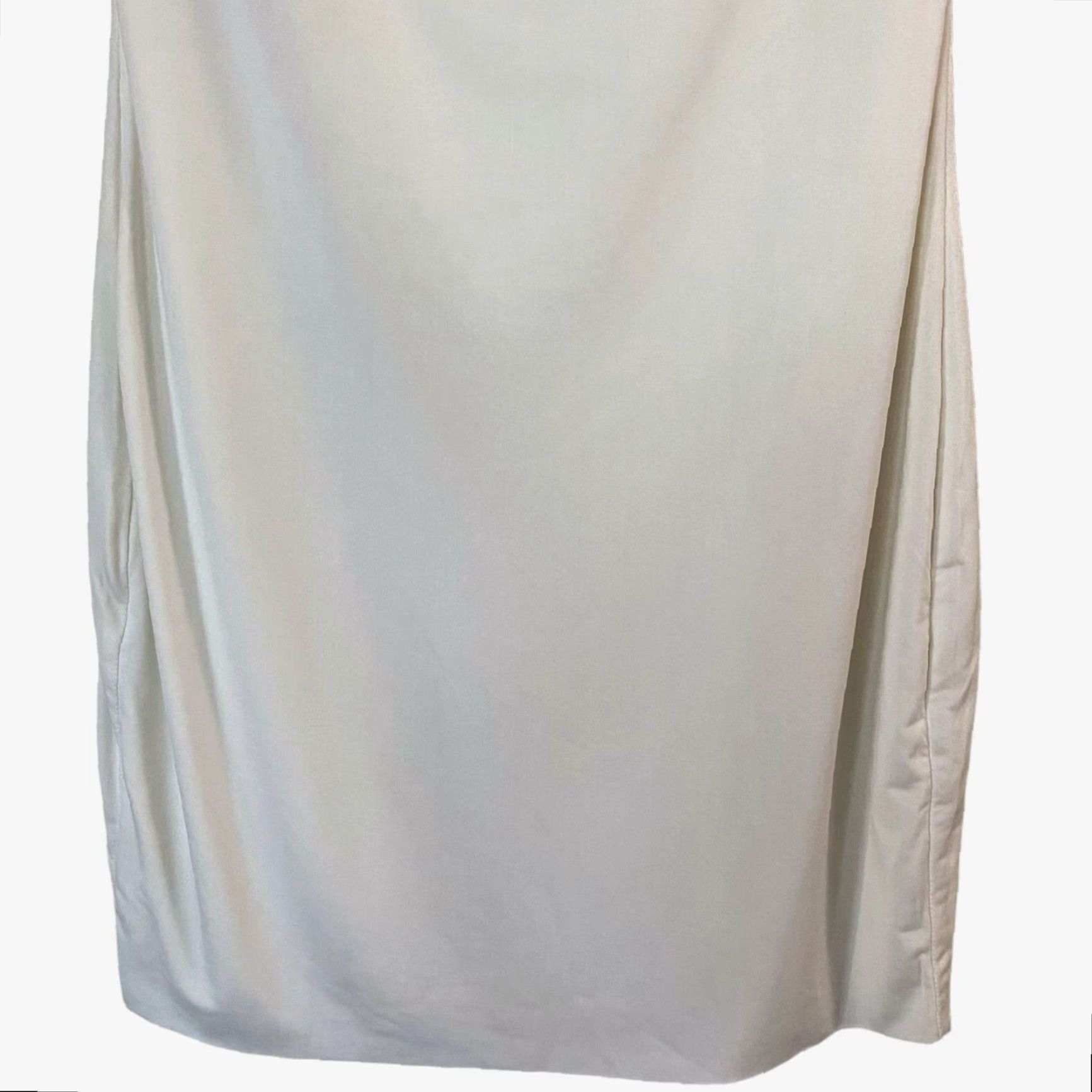 Vintage VINTAGE Mistress Rocks Off The Shoulder White Jersey Bardot Mini Dress XS Extra Small Women Short Sleeve Rock Pattern Solid Size XS / US 0-2 / IT 36-38 - 6 Thumbnail
