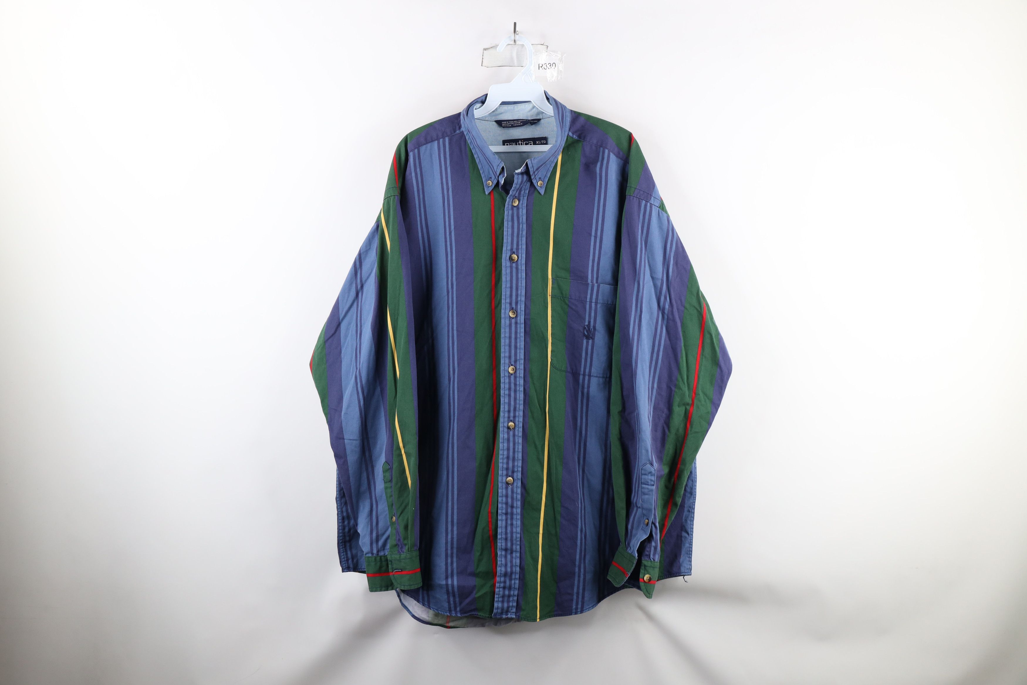 Nautica × Vintage Vintage 90s Nautica Striped Collared Button Down Shirt Size US XL / EU 56 / 4 - 1 Thumbnail