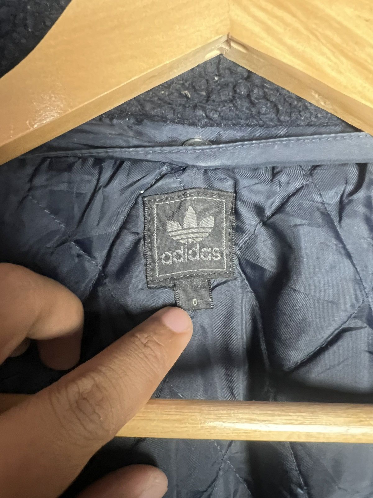 Adidas Vintage 90s Adidas Trefoil Quilted Wool Zip Up Jacket Size US L / EU 52-54 / 3 - 16 Thumbnail