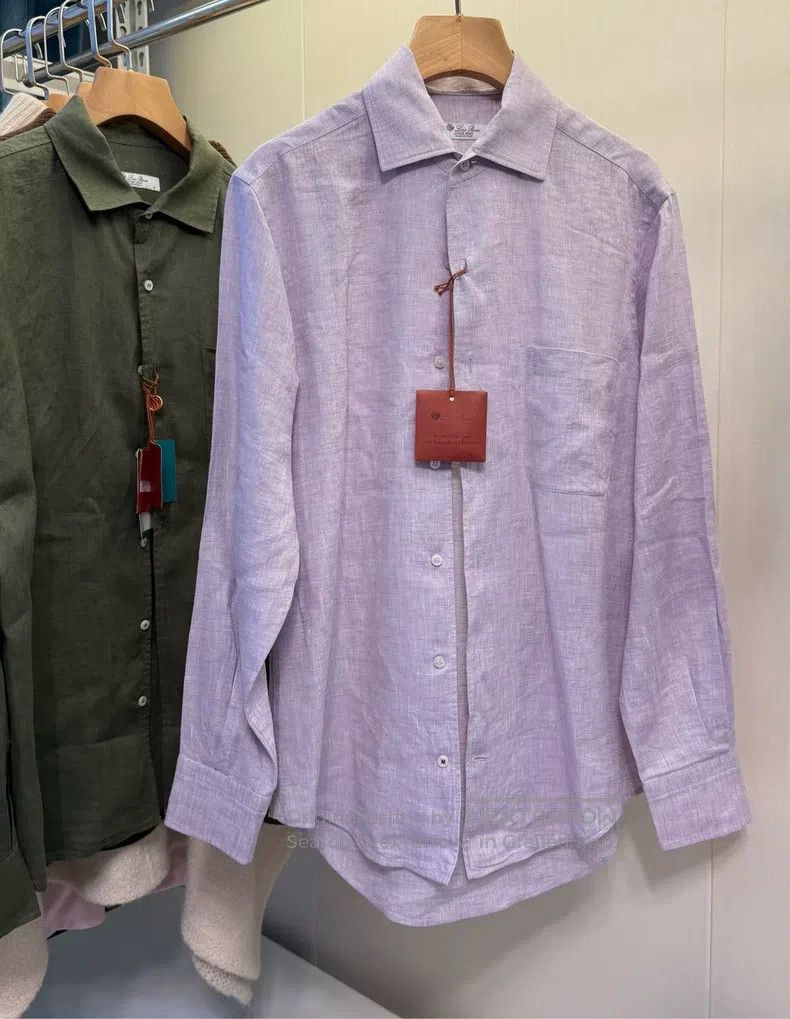 Loro Piana Loro Piana 25 New Shades of Lilac Purple Men's Linen Shirt Size XS / US 0-2 / IT 36-38 - 1 Thumbnail