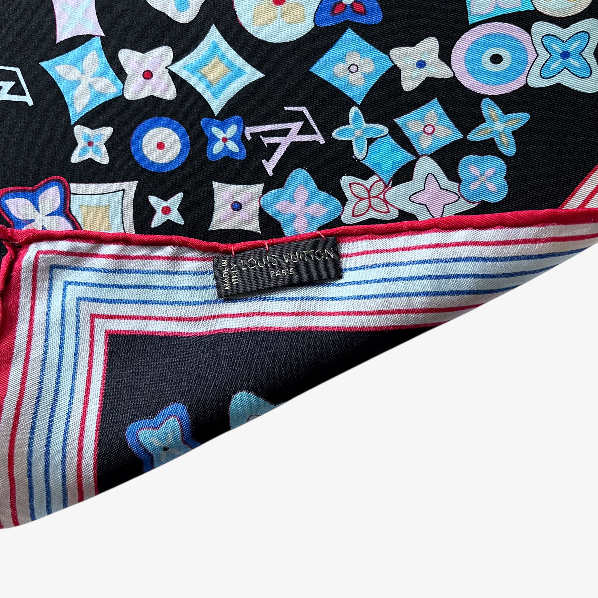 Louis Vuitton Vintage Y2K Louis Vuitton Geometric Floral Print Silk Scarf Size ONE SIZE - 2 Thumbnail