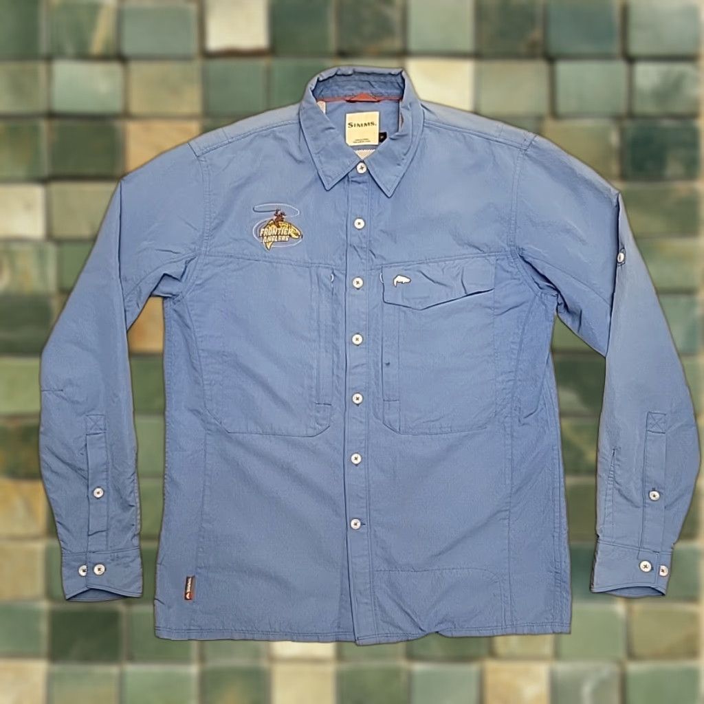 Vintage VINTAGE Simms Shirt Men Small Blue Vented Long Sleeve Fishing Performance Zip Pocket Size US S / EU 44-46 / 1 - 1 Thumbnail