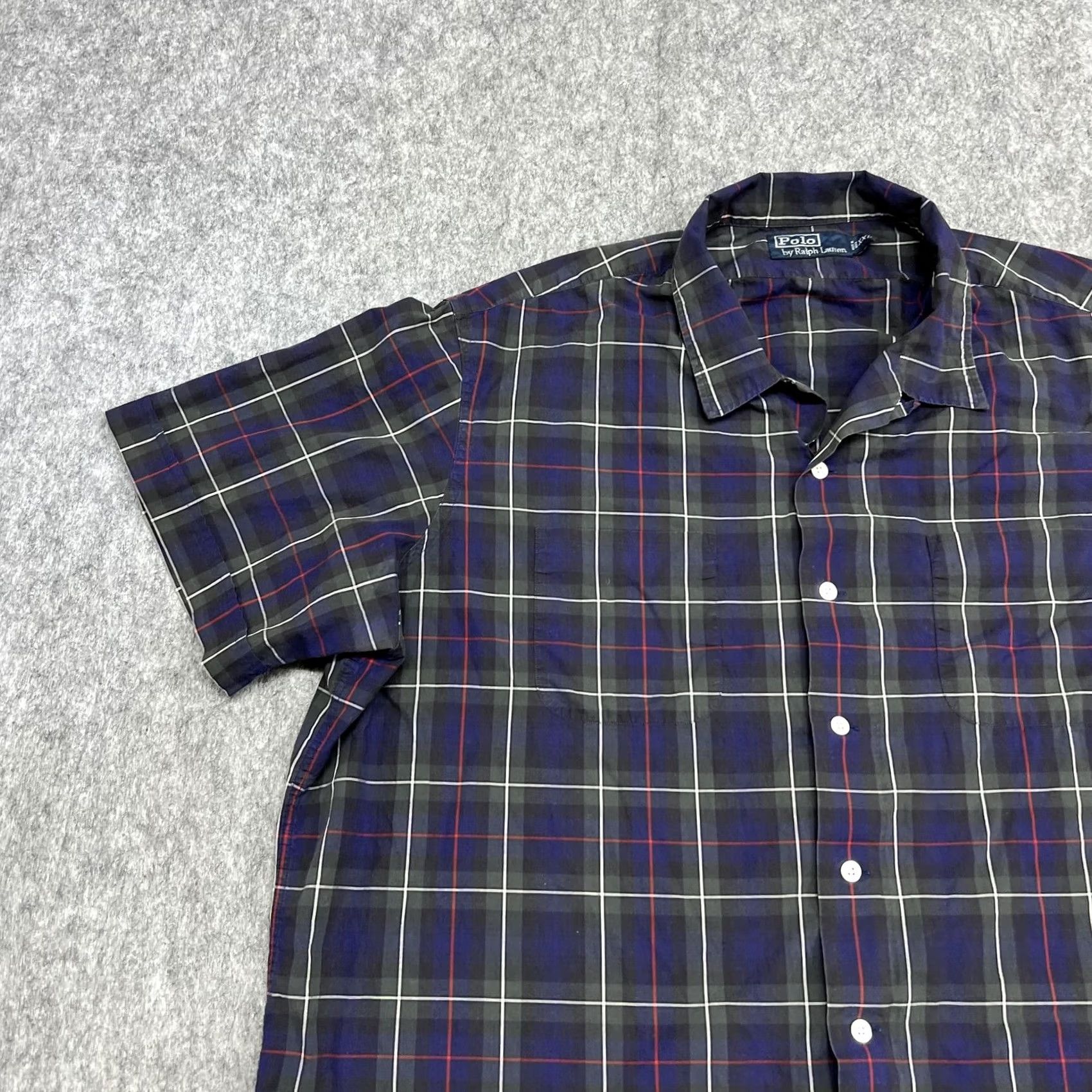 Polo Ralph Lauren Polo Ralph Lauren Shirt Mens 2XL Blue Plaid Short Sleeve Button Camp Loop Neck Size US XXL / EU 58 / 5 - 7 Thumbnail