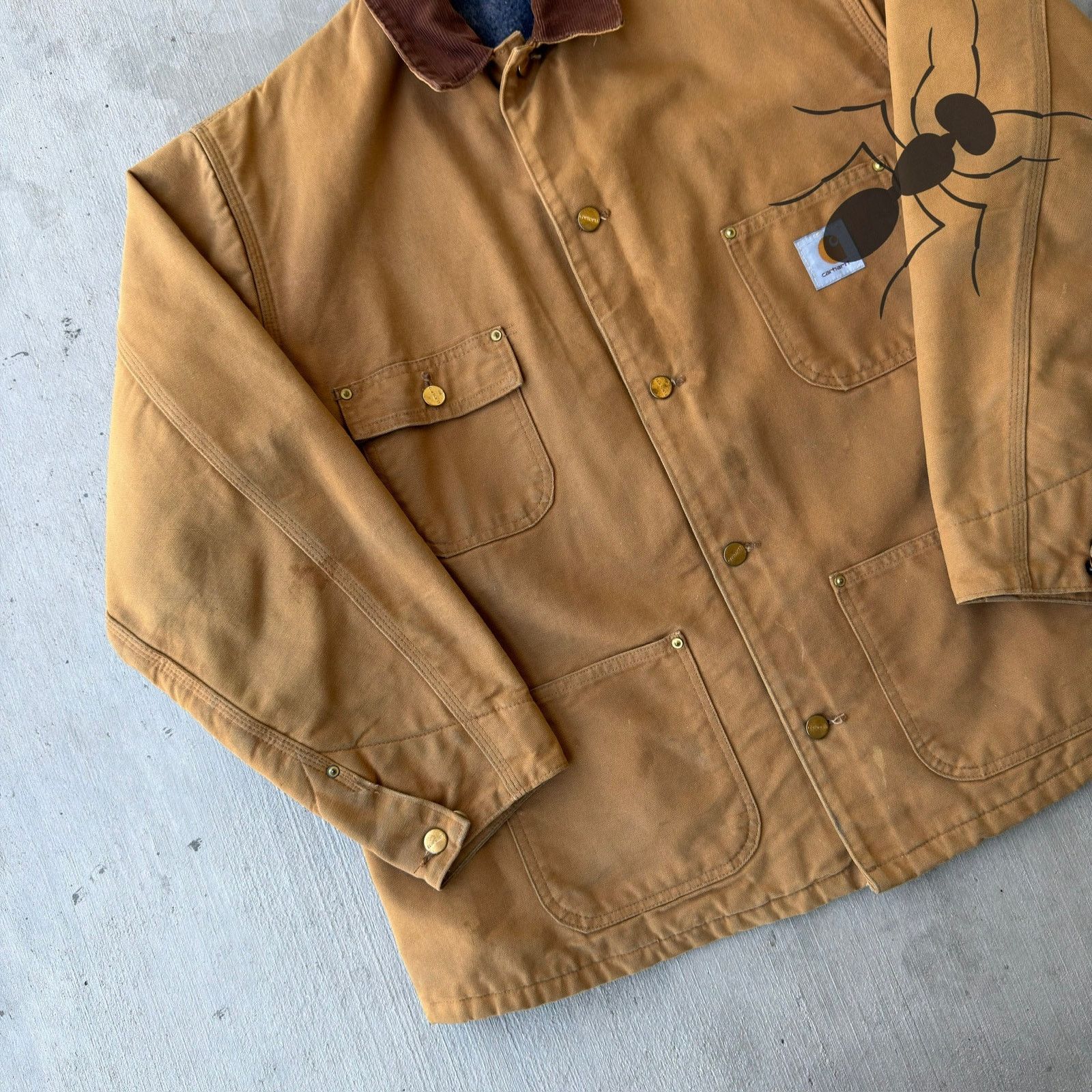 Carhartt × Vintage Carhartt brown chore blanket lined work wear jacket Size US L / EU 52-54 / 3 - 2 Thumbnail