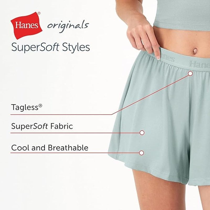 Hanes New 2-Pack Hanes Womens XL Comfywear Supersoft Lounge Shorts Size 36" / US 14 / IT 50 - 4 Thumbnail