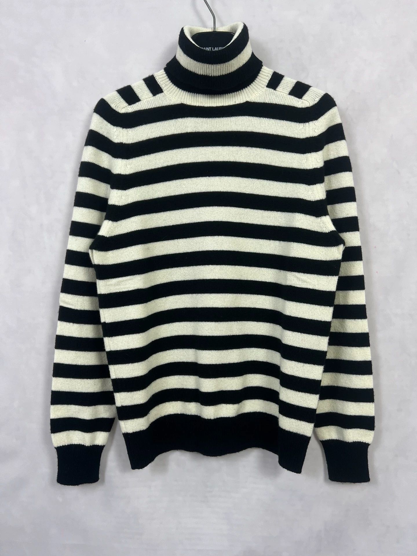 Saint Laurent Paris Saint Laurent 15fw Rare B&W High Neck Cashmere S Size US S / EU 44-46 / 1 - 1 Thumbnail