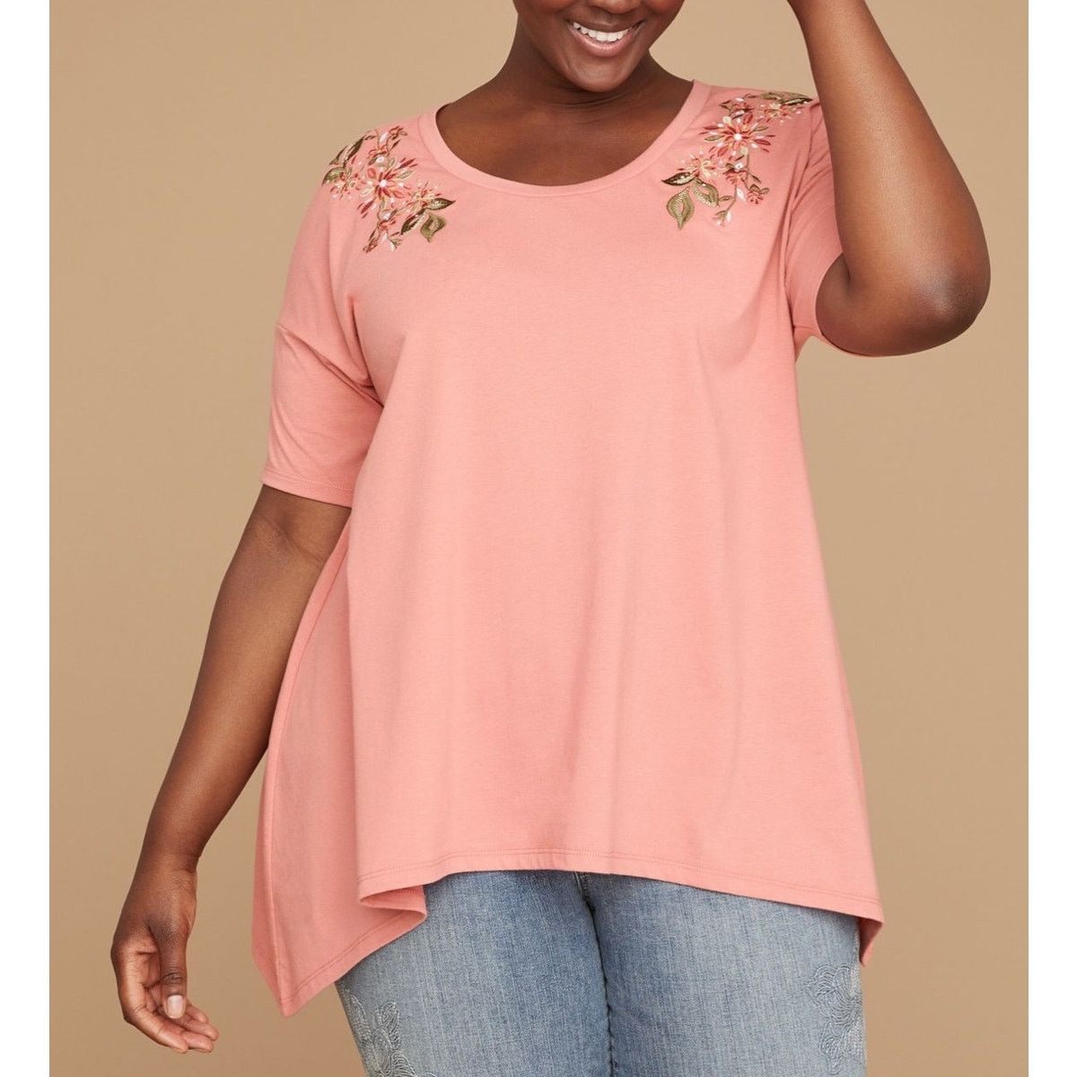 Other LANE BRYANT Embroidered Sharkbite Hem Top Womens Plus 18 20 Size 3XL / US 20-22 - 1 Thumbnail