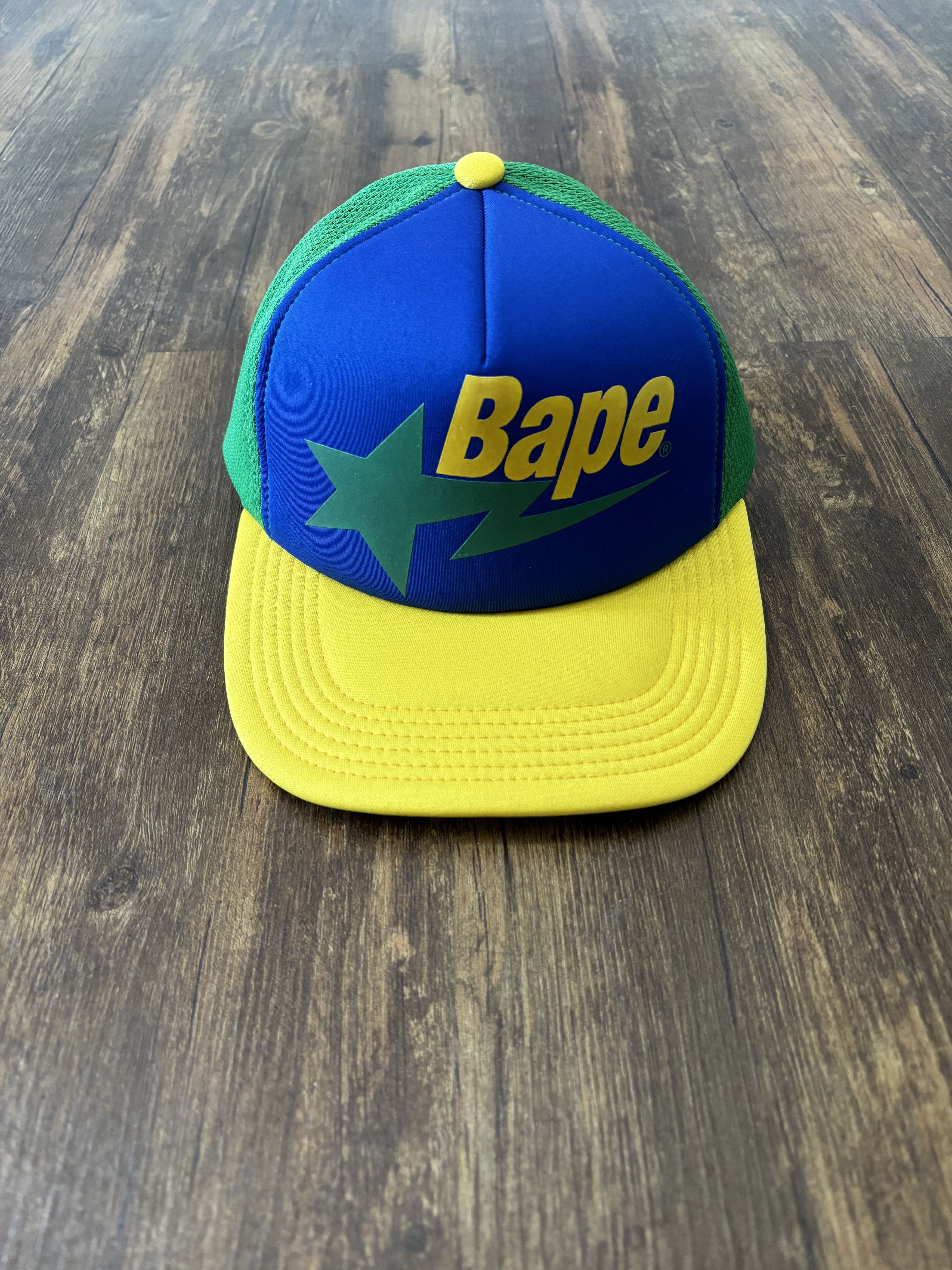 image of Bape Sta Mesh Cap in Green/Blue/Yellow, Men's