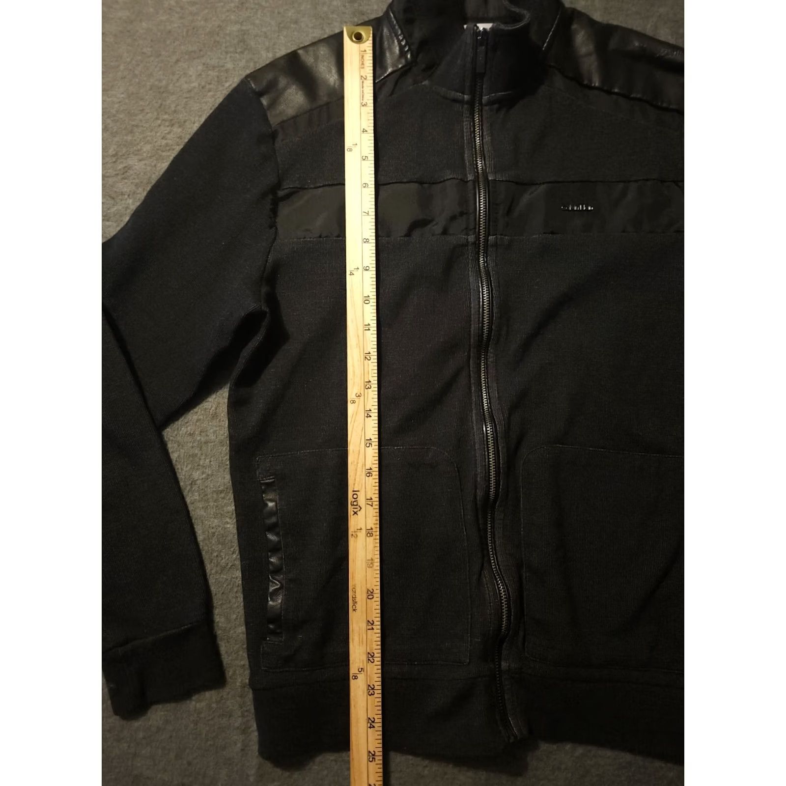 Calvin Klein Calvin Klein Jacket Women's S Full Zip Black/Gray Mock Neck Stretch 90s College Designer Outdoor Short Sleeve: N/A (replacement) Size S / US 4 / IT 40 - 4 Thumbnail