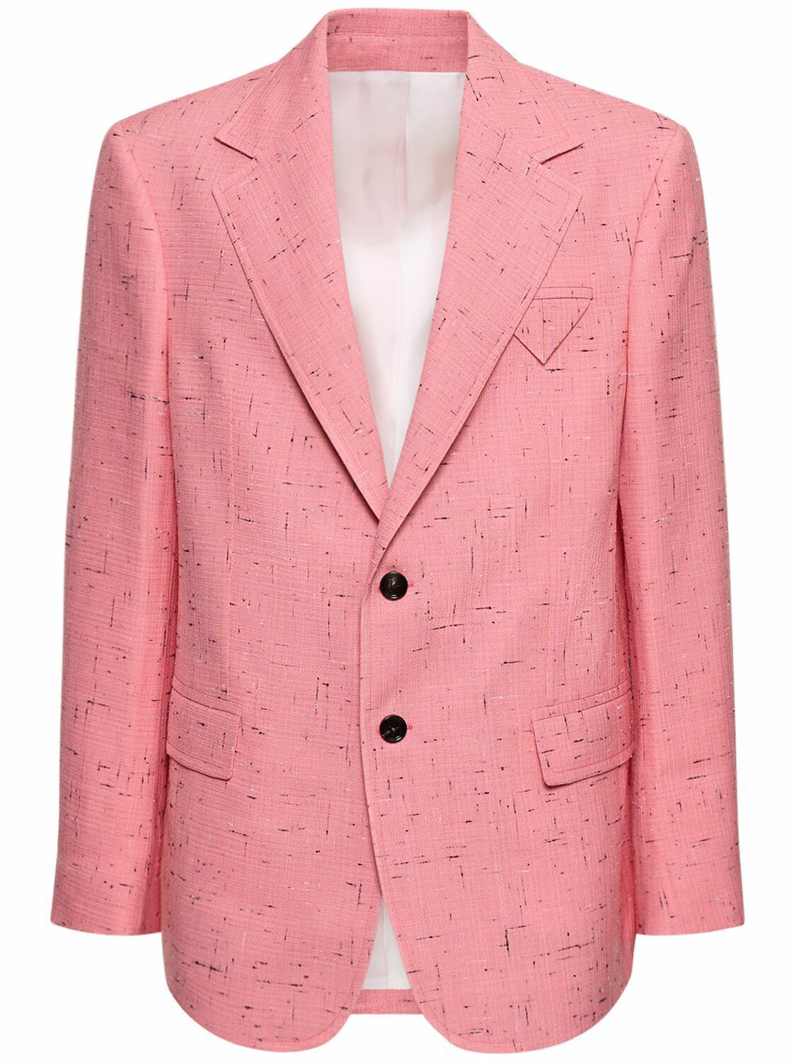 Bottega Veneta o1w1db10825 Textured Criss-Cross Viscose Silk Jacket in Pink Size US L / EU 52-54 / 3 - 1 Thumbnail