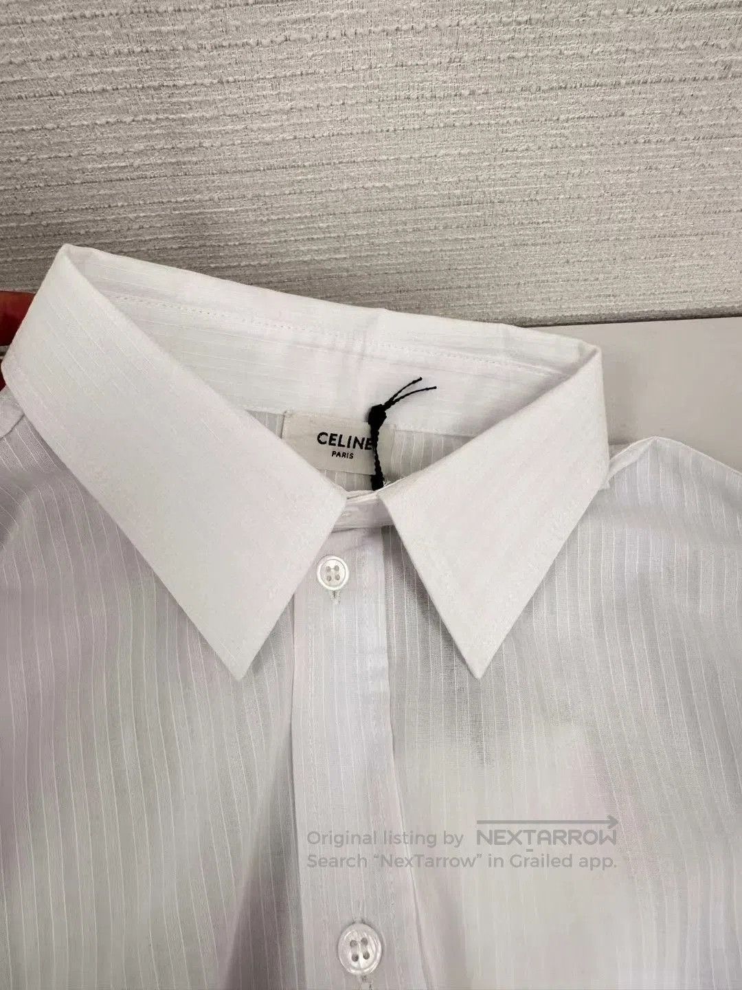 Saint Laurent Paris Celine White Striped Long. Size S / US 4 / IT 40 - 2 Thumbnail
