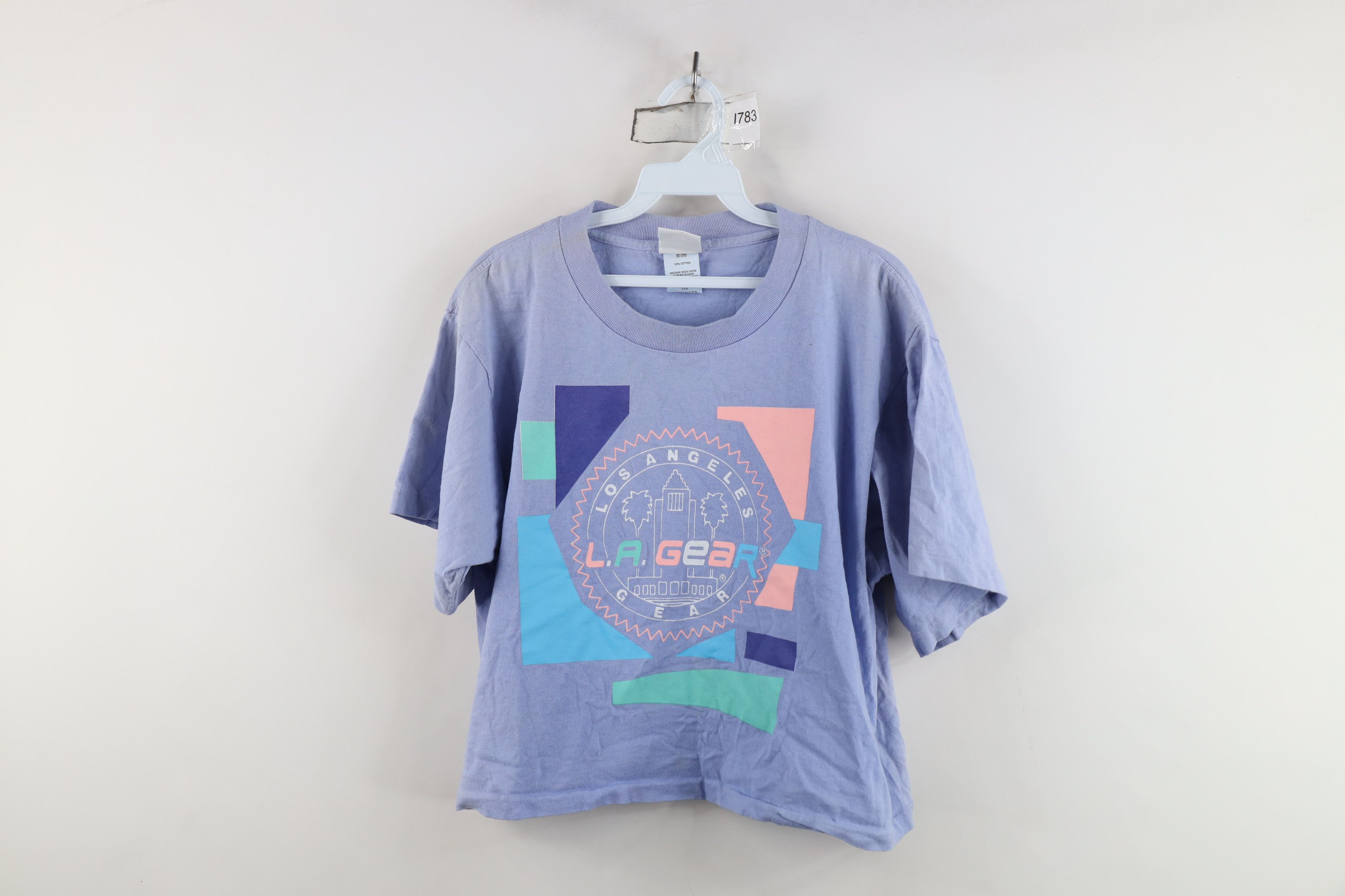 La Gear Vintage 90s LA Gear Spell Out Cropped T-Shirt Purple USA Size ONE SIZE - 1 Thumbnail