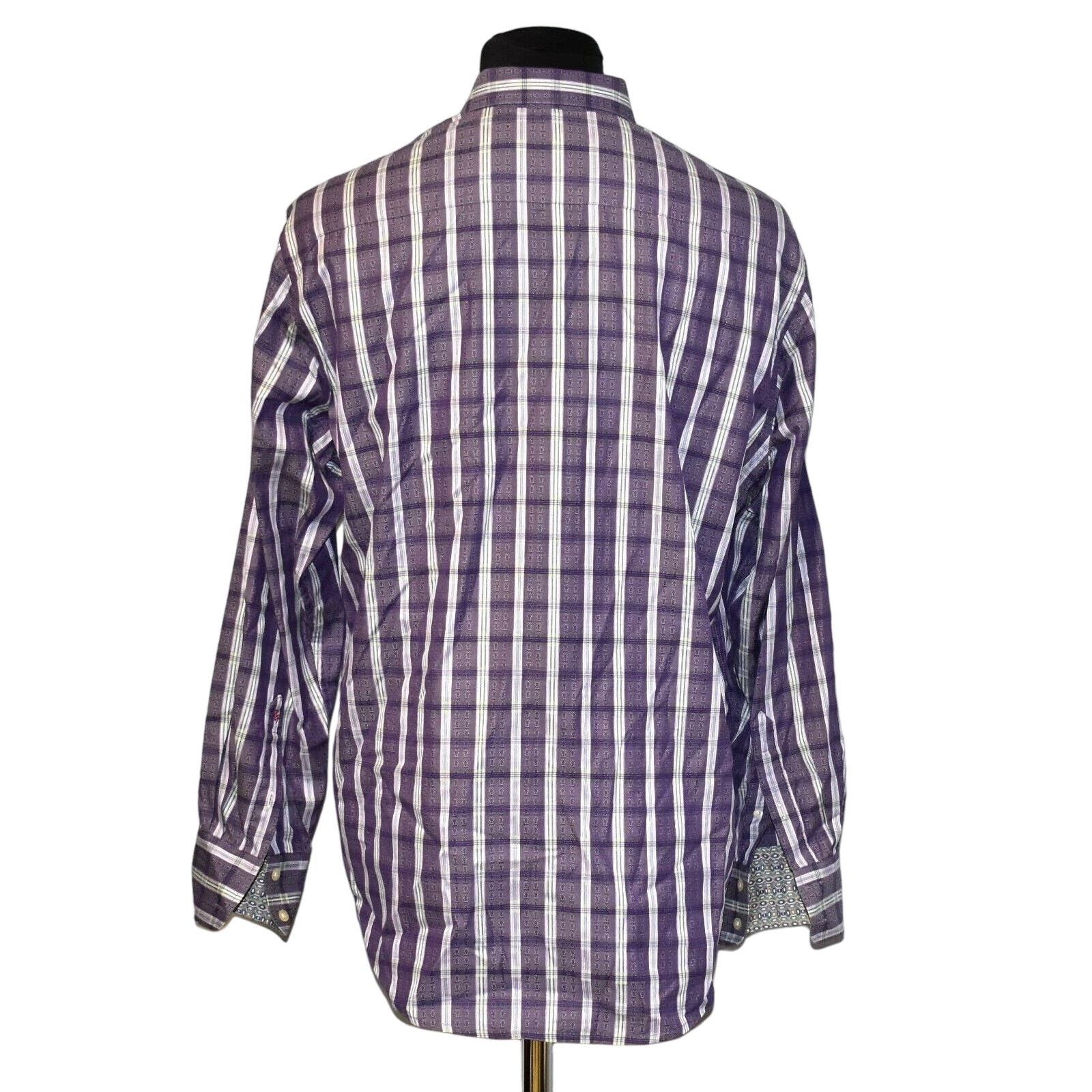 Robert Graham ROBERT GRAHAM Purple Plaid Embroidered Long Sleeve Shirt XL Size US XL / EU 56 / 4 - 4 Thumbnail