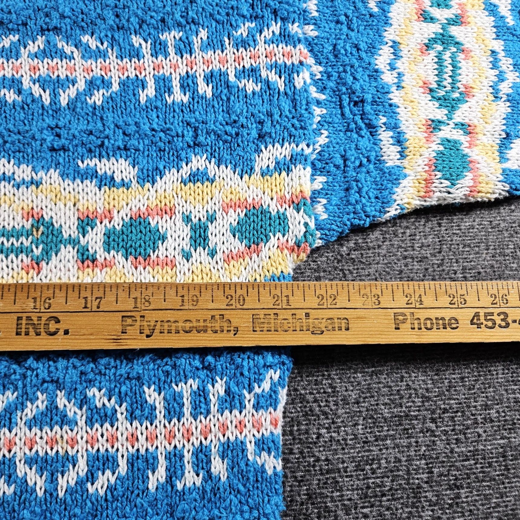 Lands' End VINTAGE Lands' End Sweater Mens Medium Blue Cotton Fair Isle Knit USA 80s Size US M / EU 48-50 / 2 - 6 Thumbnail